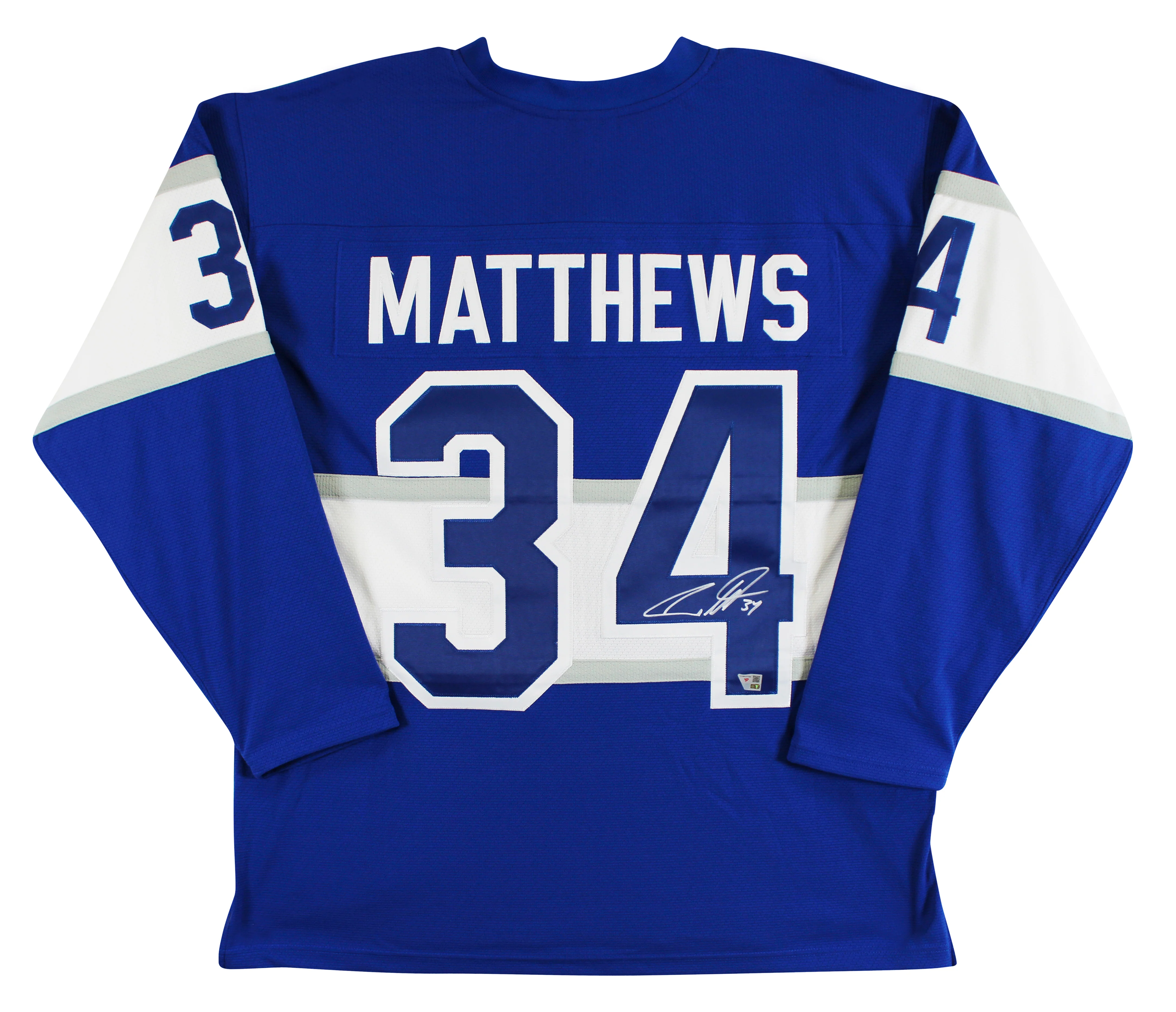 Maple Leafs Auston Matthews Signed Blue Vintage M&N Throwback Jersey Fanatics - Image 3
