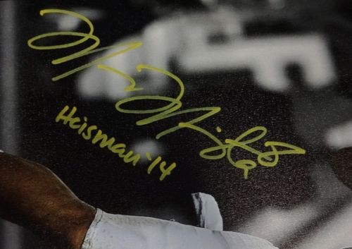 Marcus Mariota Autographed Framed 20x24 Canvas Photo Oregon Ducks "Heisman '14" #/8 MM Holo Stock #91862 - Image 3