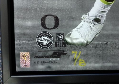 Marcus Mariota Autographed Framed 20x24 Canvas Photo Oregon Ducks "Heisman '14" #/8 MM Holo Stock #91865 - Image 3