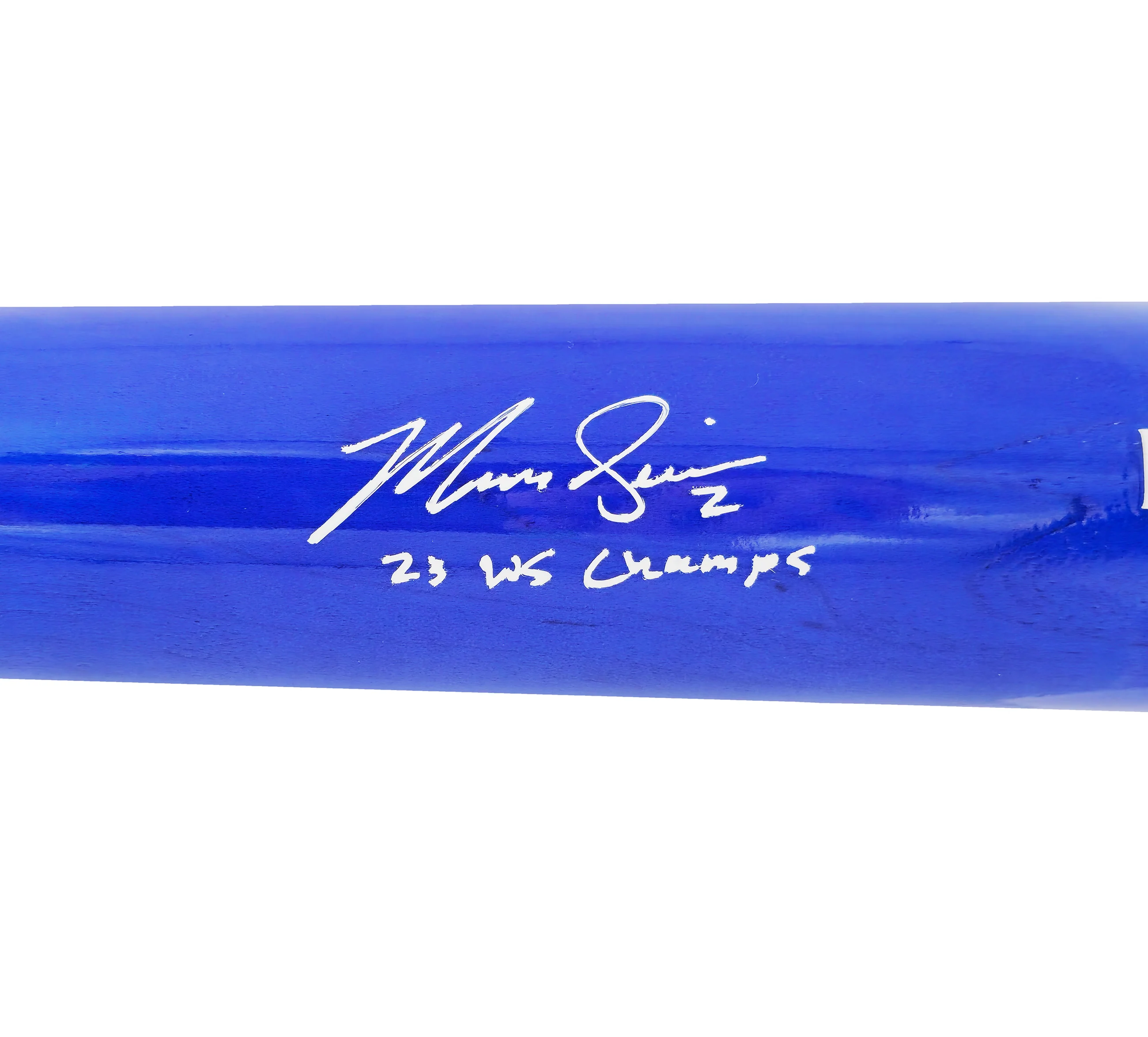 Marcus Semien Autographed Blue & White Marucci Player Model Baseball Bat Texas Rangers "23 WS Champs" Beckett BAS Witness Stock #224398 - Image 4