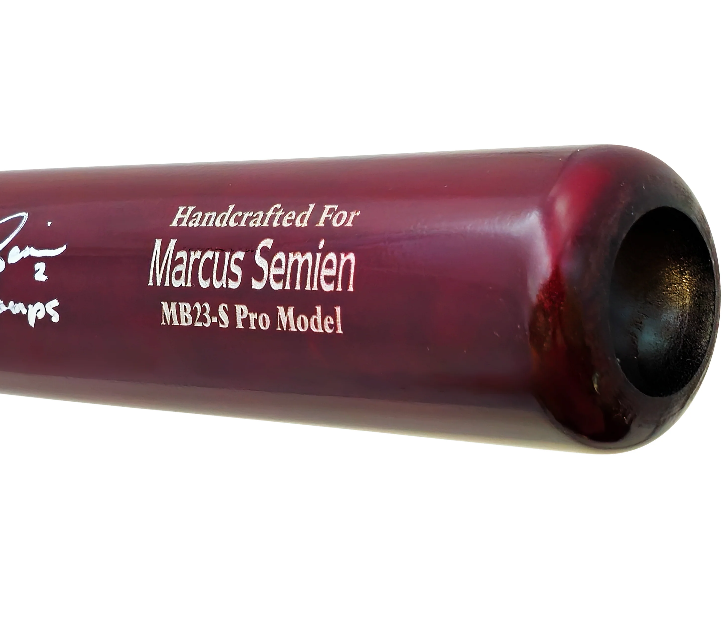 Marcus Semien Autographed Maroon/Navy Marucci Player Model Bat Texas Rangers "23 WS Champs" Beckett BAS Witness Stock #221358 - Image 5