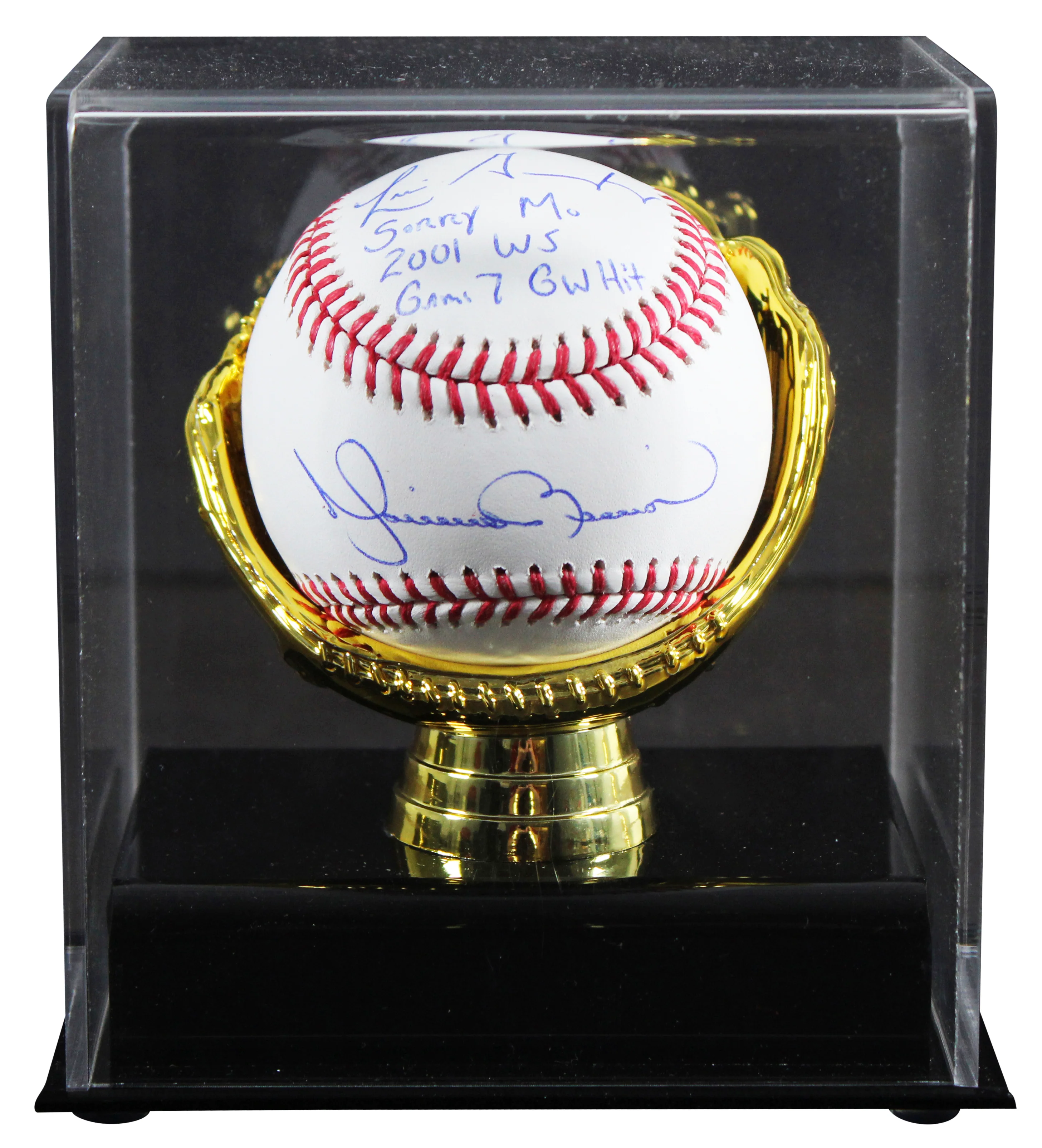 Mariano Rivera & Luis Gonzalez "Sorry Mo" Signed Baseball W/ Case BAS Witnessed