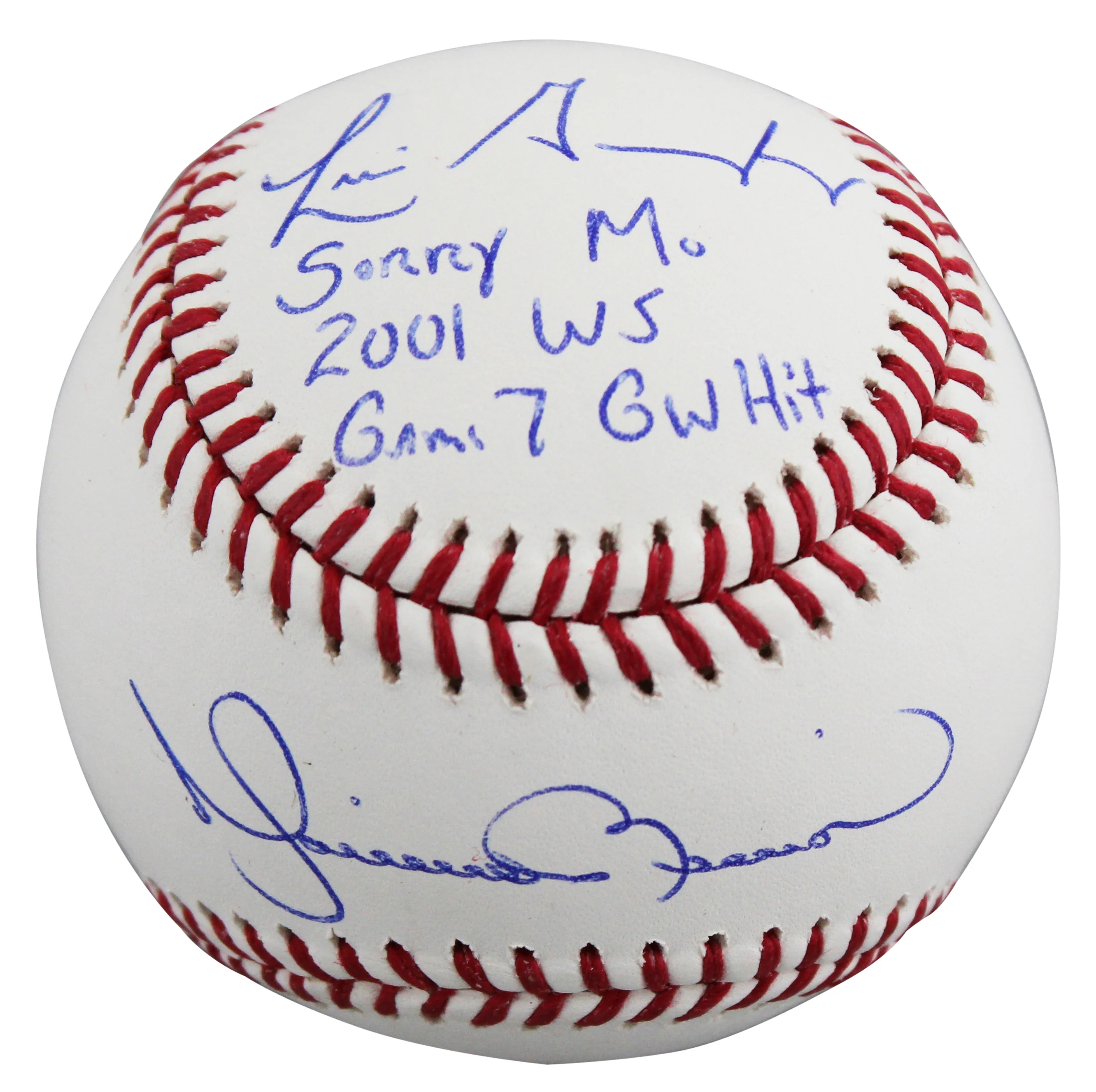 Mariano Rivera & Luis Gonzalez "Sorry Mo" Signed Baseball W/ Case BAS Witnessed - Image 4