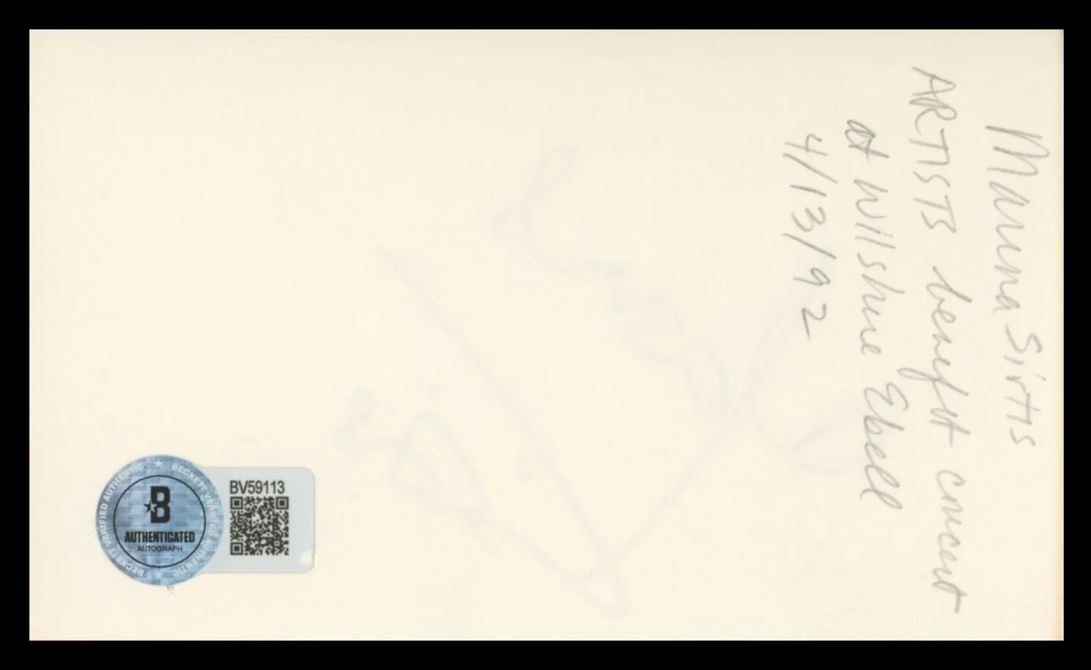Marina Sirtis Star Trek: The Next Generation Signed 3x5 Index Card BAS #BV59113 - Image 3