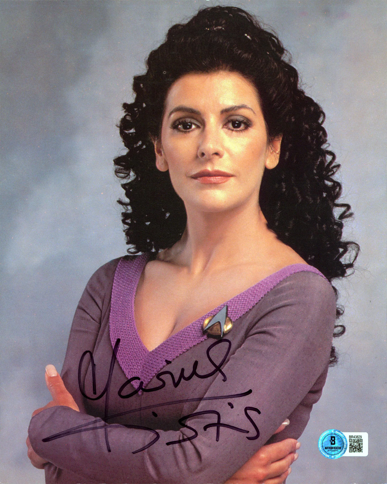 Marina Sirtis Star Trek: The Next Generation Signed 8x10 Postcard BAS #BR43829 - Image 2
