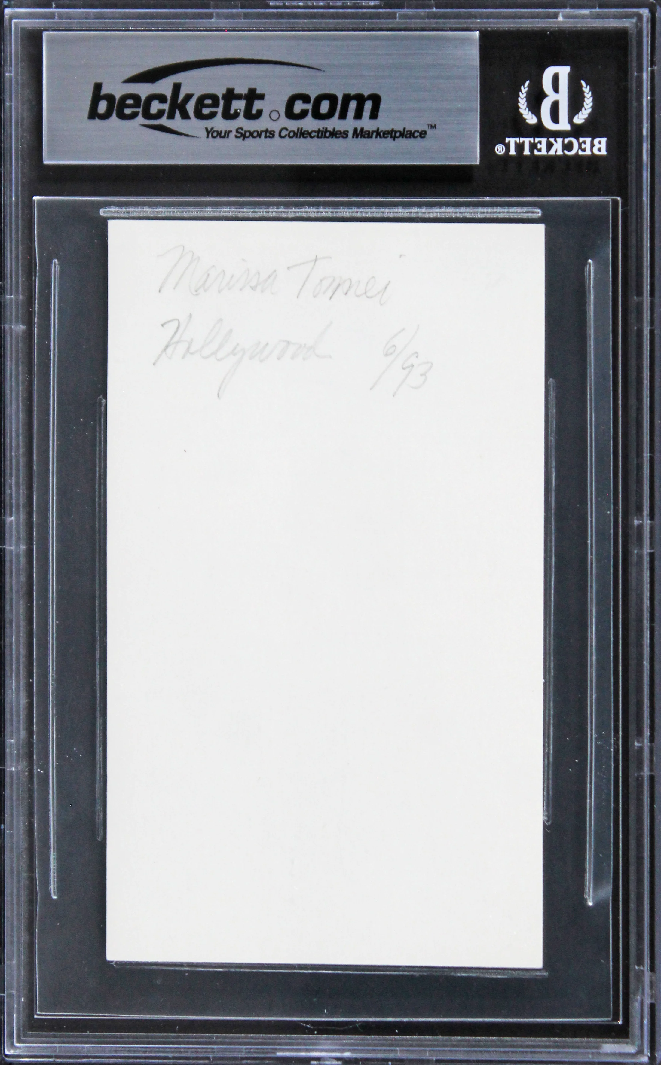 Marisa Tomei My Cousin Vinny Authentic Signed 3x5 Index Card BAS Slabbed - Image 3