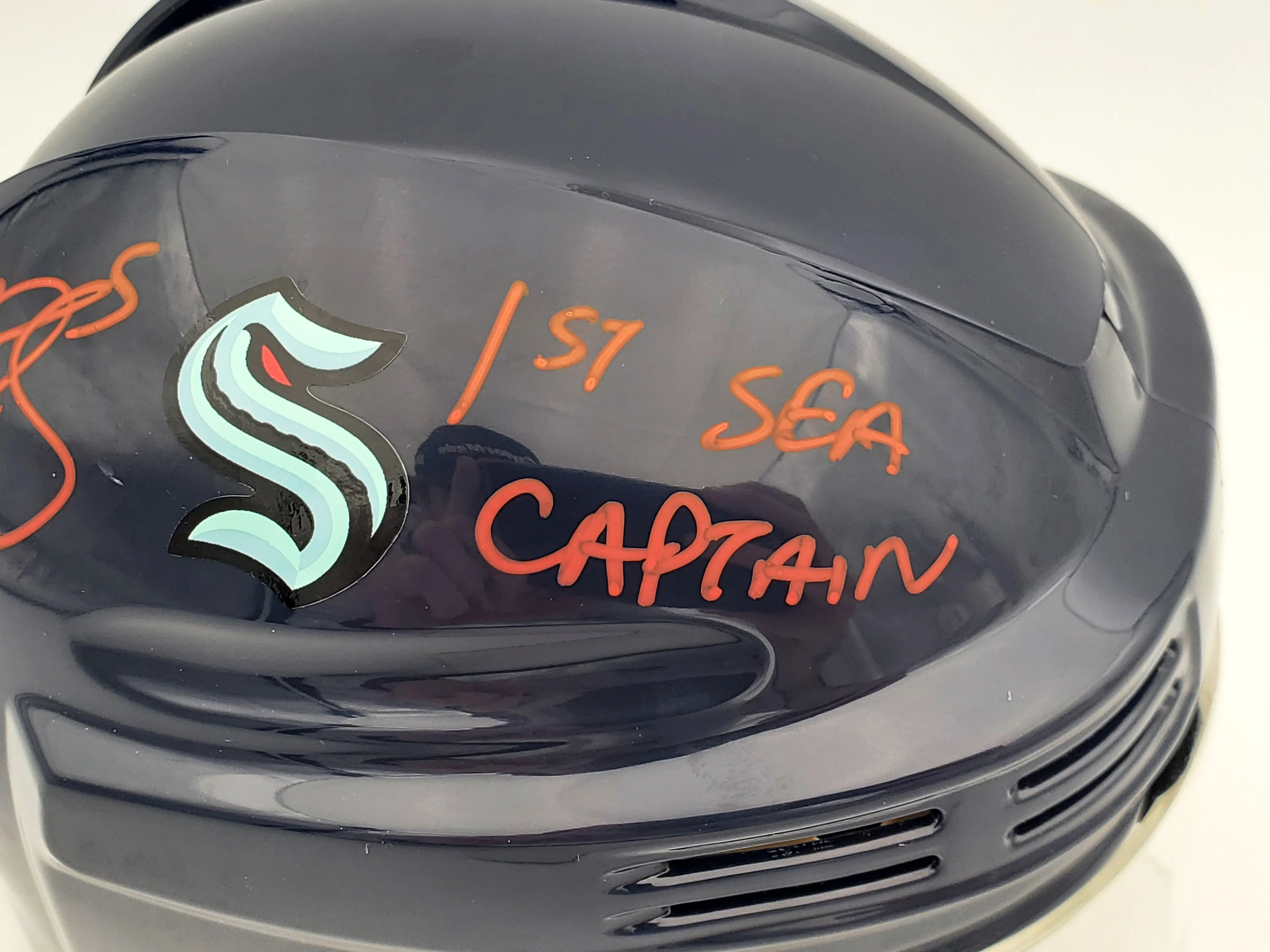 Mark Giordano Autographed Seattle Kraken Blue Mini Helmet "1st SEA Captain" Fanatics Holo Stock #200294 - Image 3