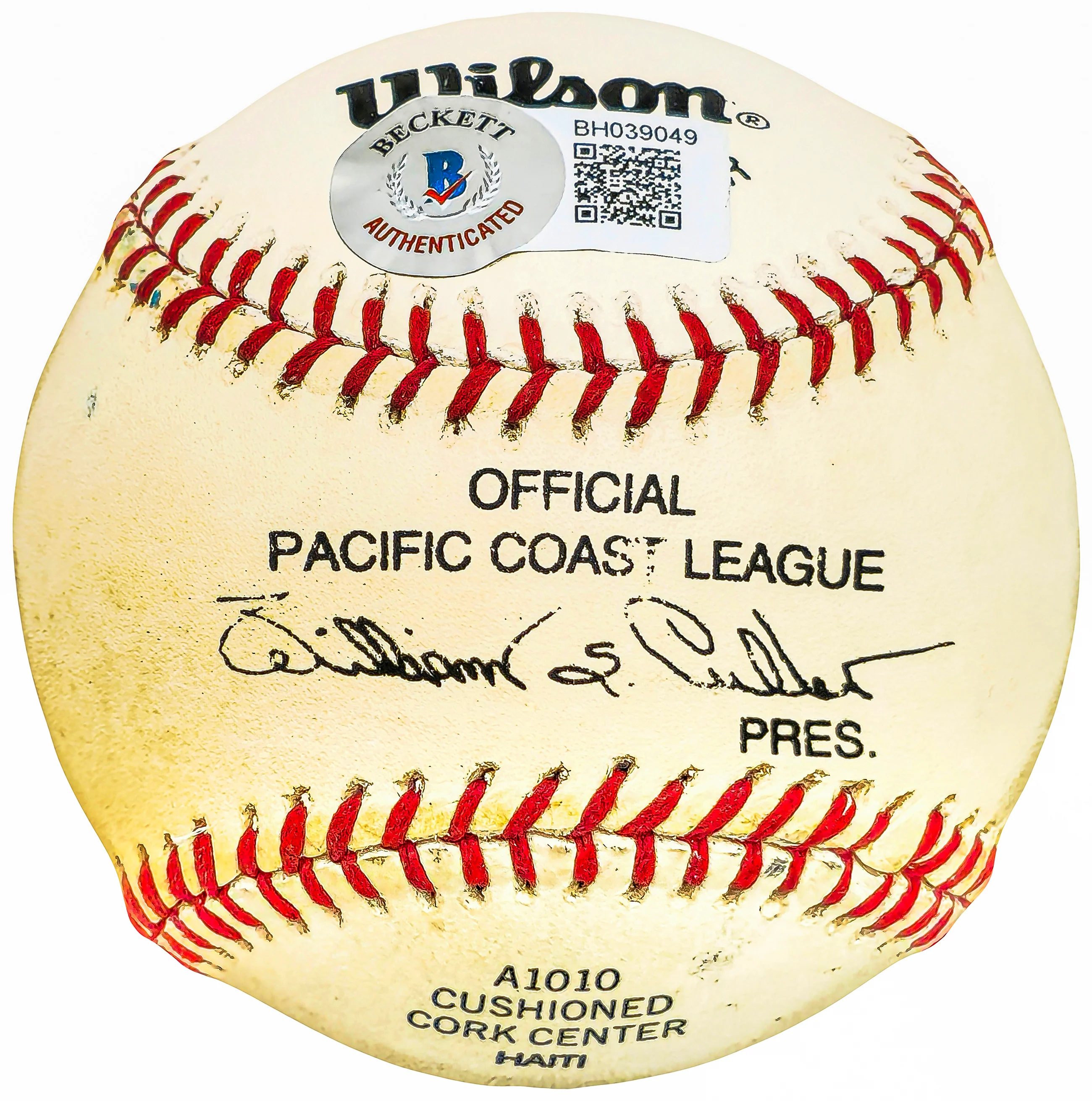 Marlan Coughtry Autographed Official Wilson PCL Baseball Boston Red Sox Beckett BAS QR #BH039049 - Image 2