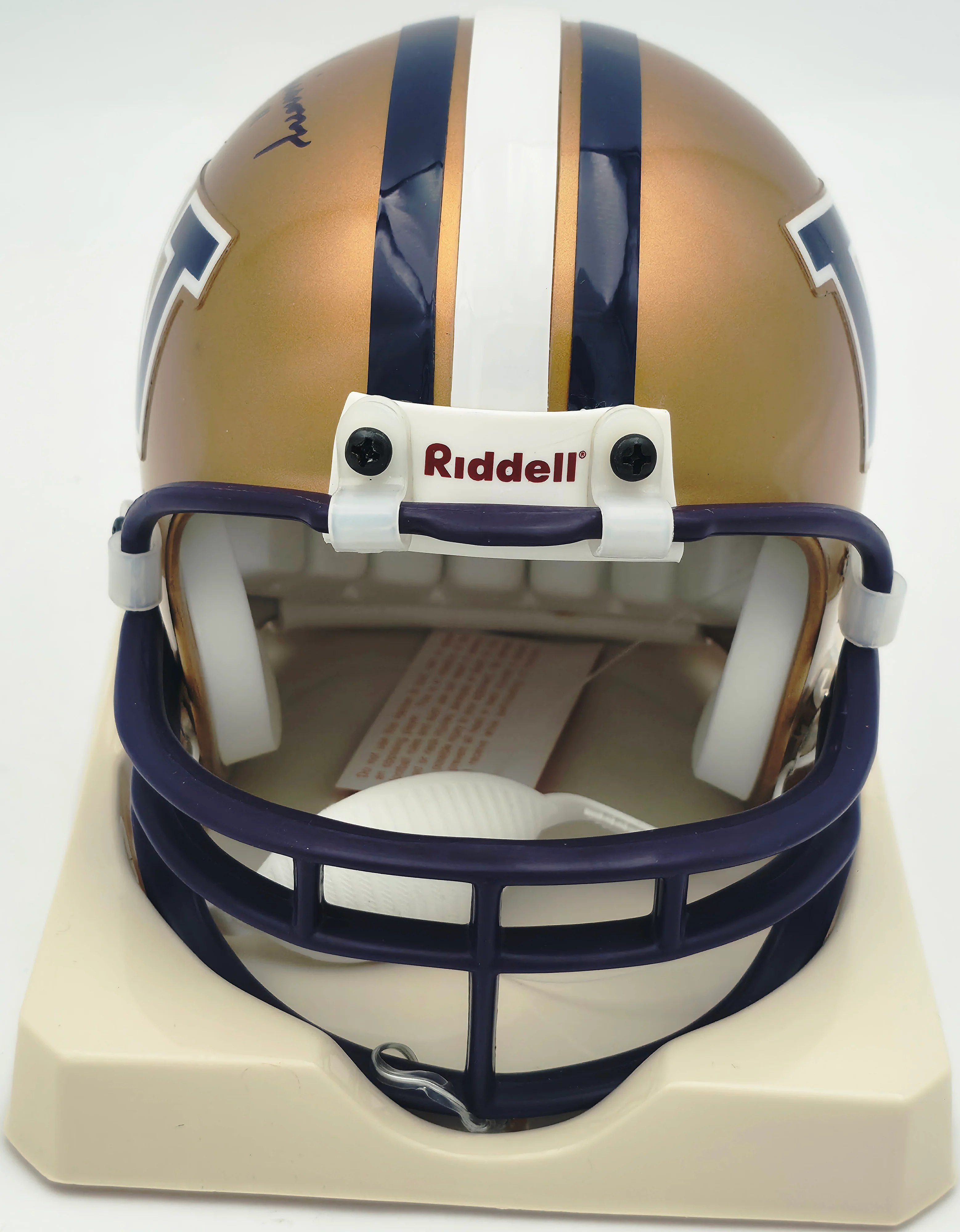 Marques Tuiasosopo Autographed Washington Huskies Gold Mini Helmet MCS Holo #63689 - Image 3