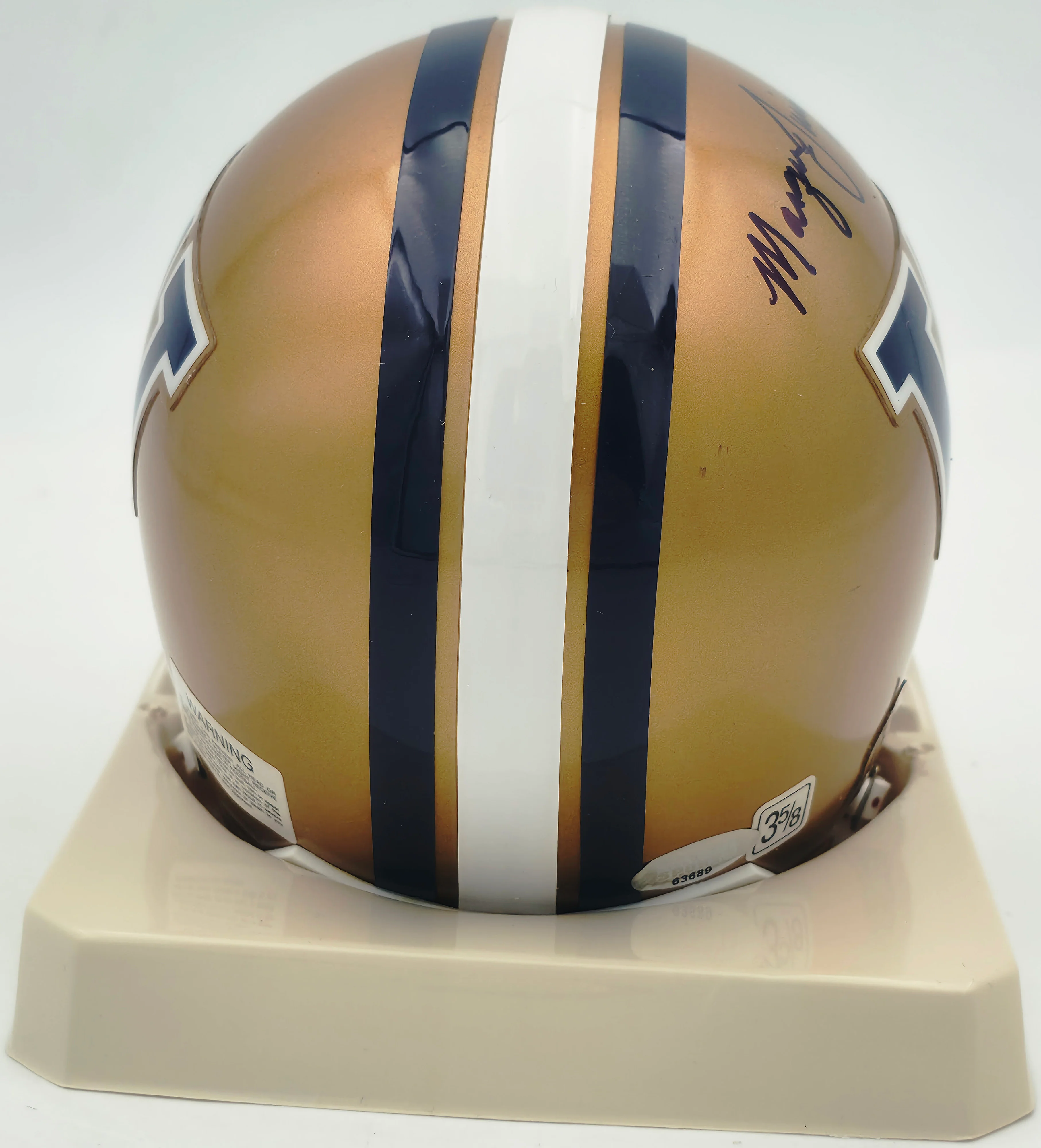 Marques Tuiasosopo Autographed Washington Huskies Gold Mini Helmet MCS Holo #63689 - Image 4