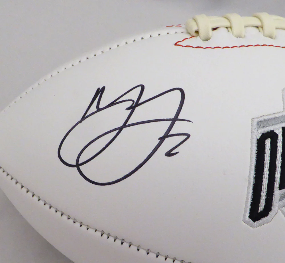 Marshon Lattimore Autographed Ohio State Buckeyes White Logo Football Beckett BAS Stock #131953 - Image 2