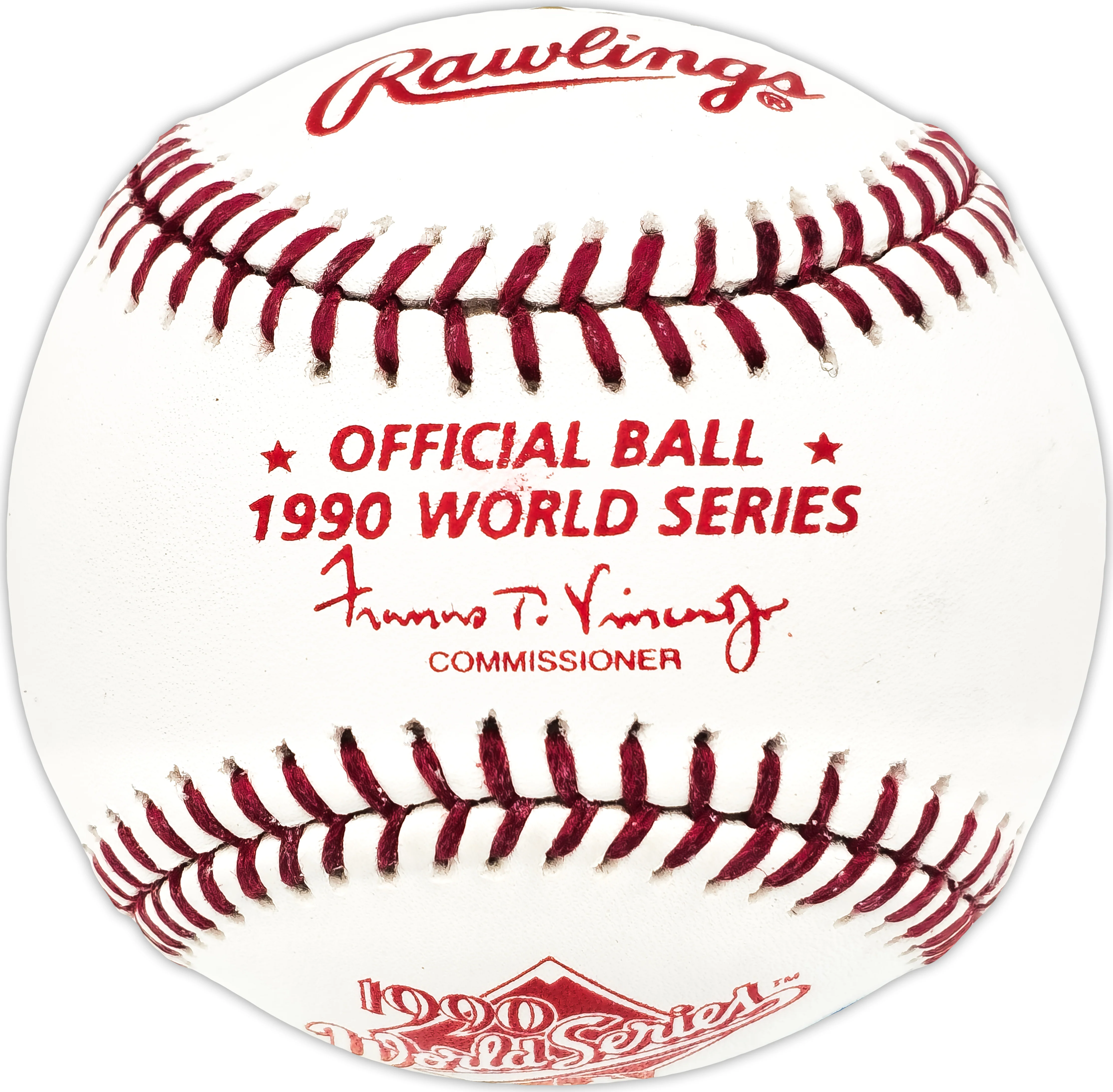 Marty Brennaman Autographed Official 1990 World Series Logo MLB Baseball Cincinnati Reds "WS Champs 1990" JSA #CC21745 - Image 2