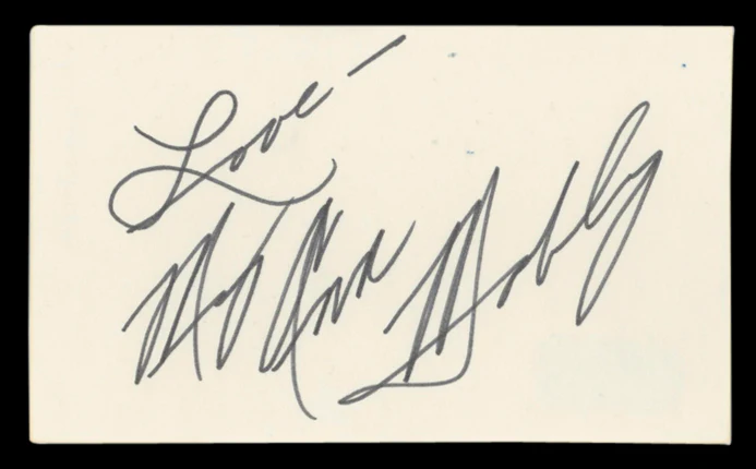Mary Ann Mobley Girl Happy "Love" Authentic Signed 3x5 Index Card BAS #BV03091 - Image 2