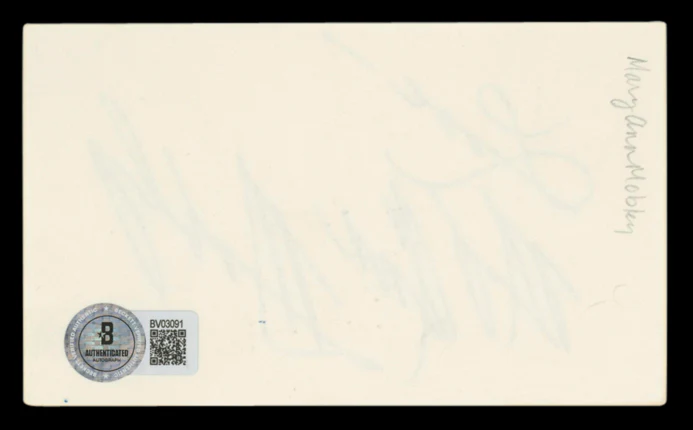 Mary Ann Mobley Girl Happy "Love" Authentic Signed 3x5 Index Card BAS #BV03091 - Image 3