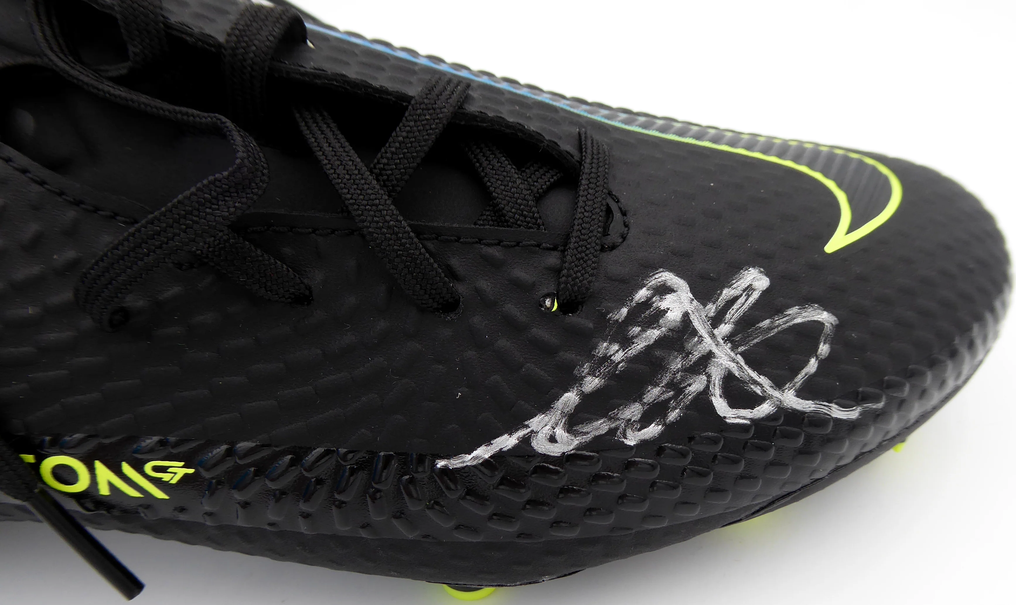 Mason Mount Autographed Black Nike Phantom Cleat Shoe Chelsea F.C. Size 9.5 (Light Auto) Beckett BAS #K06360 - Image 2