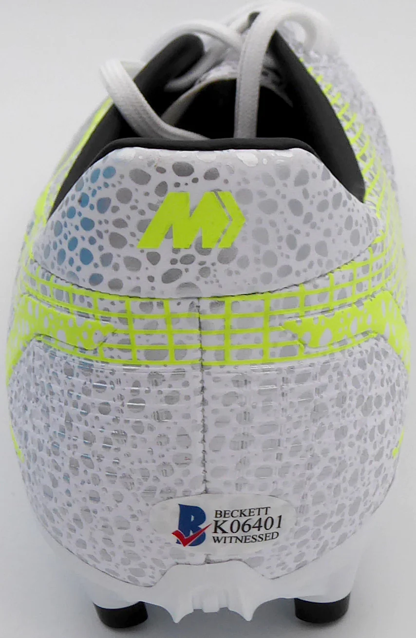 Mason Mount Autographed Silver & Yellow Nike Mercurial Cleat Shoe Chelsea F.C. Size 10 Beckett BAS #K06401 - Image 5