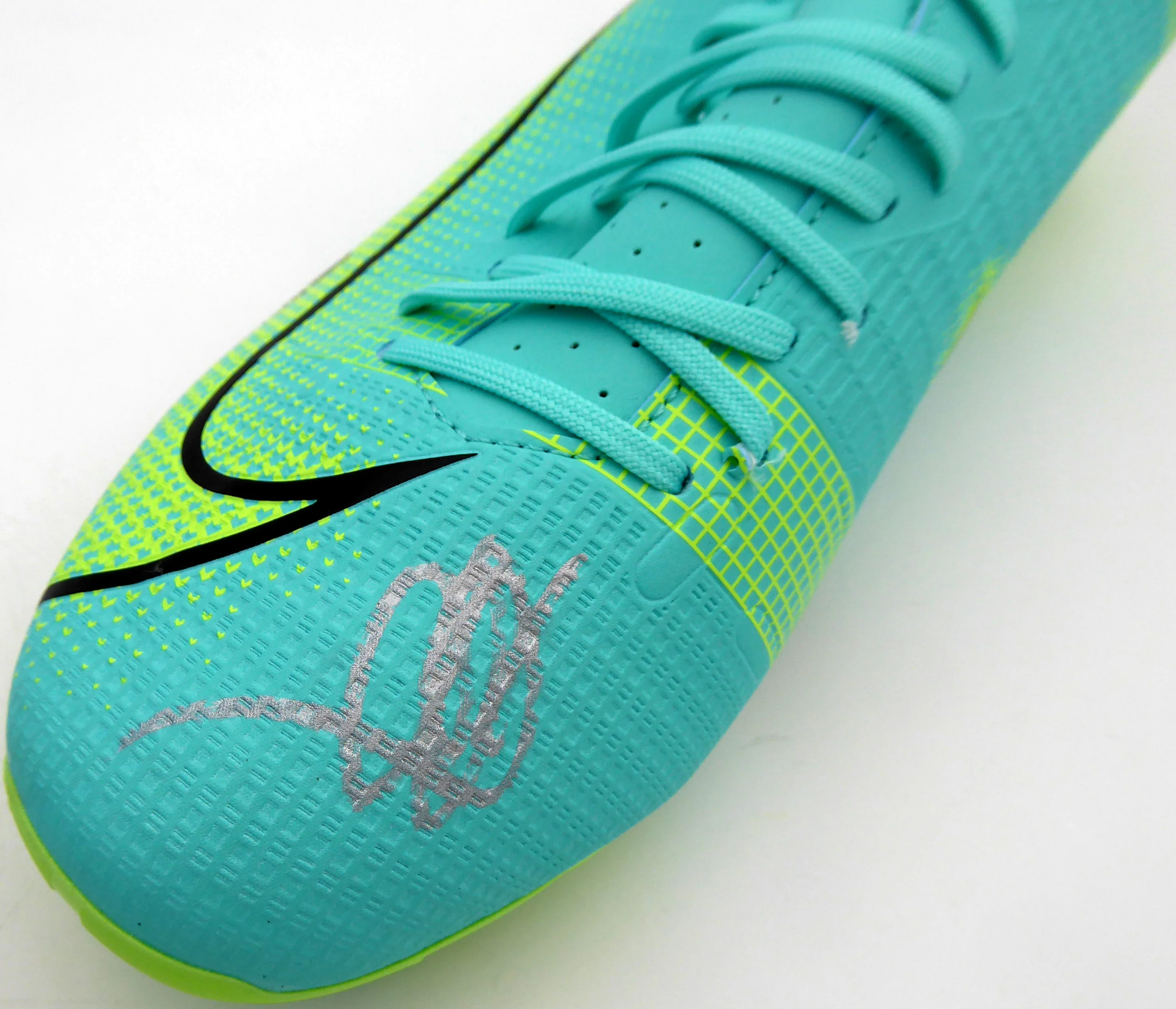 Mason Mount Autographed Teal Nike Mercurial Cleat Shoe Chelsea F.C. Size 10 Beckett BAS #K06324 - Image 2