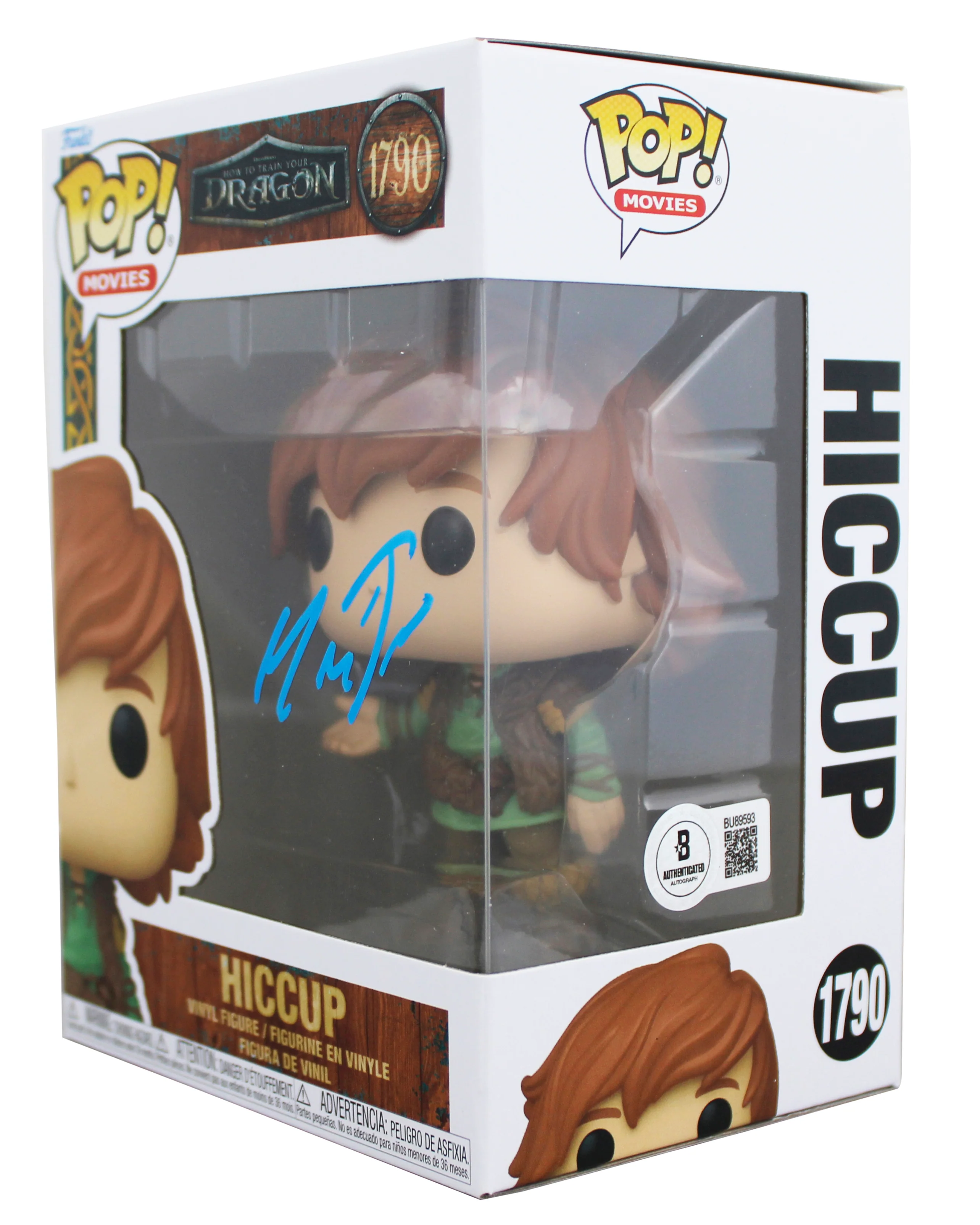 Mason Thames How to Train Your Dragon Signed Hiccup #1790 Funko Pop Figure BAS - Image 3