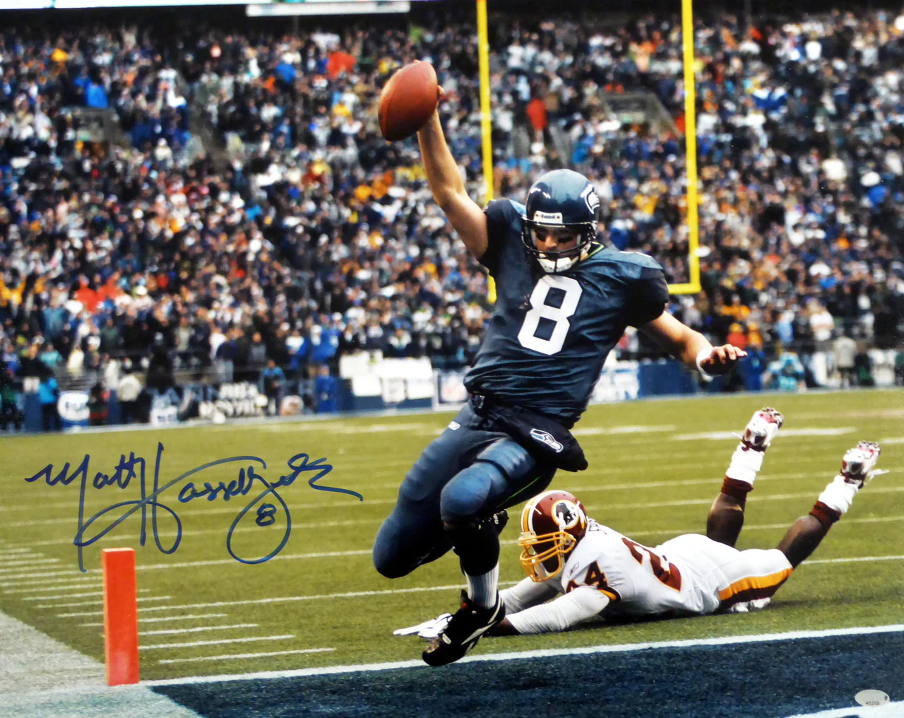 Matt Hasselbeck Autographed Framed 16x20 Photo Seattle Seahawks MCS Holo Stock #200362 - Image 2