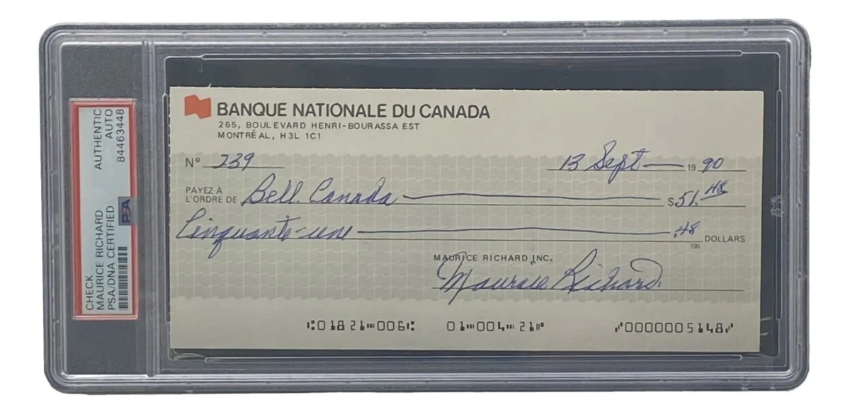 Maurice Richard Signed Montreal Canadiens Bank Check #239 PSA/DNA - Image 4