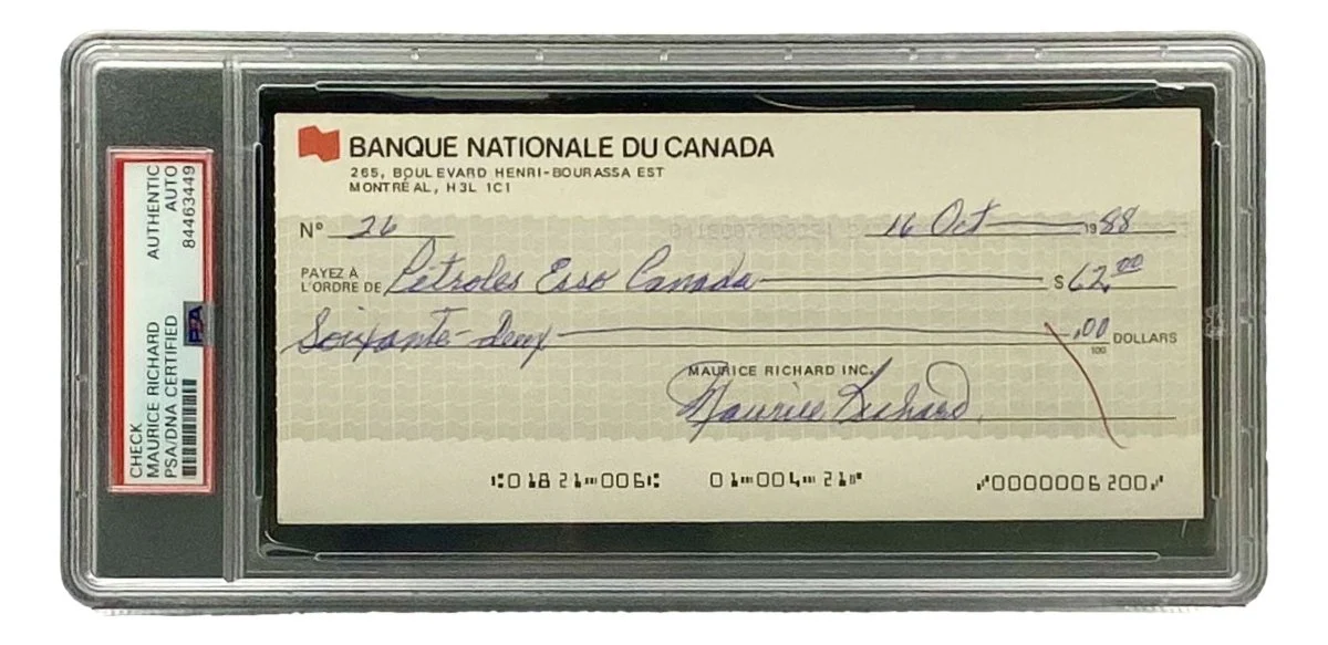 Maurice Richard Signed Montreal Canadiens Bank Check #26 PSA/DNA - Image 4