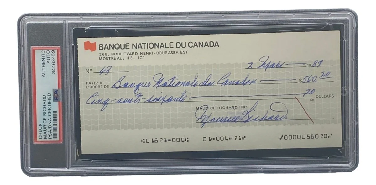 Maurice Richard Signed Montreal Canadiens Bank Check #63 PSA/DNA - Image 4