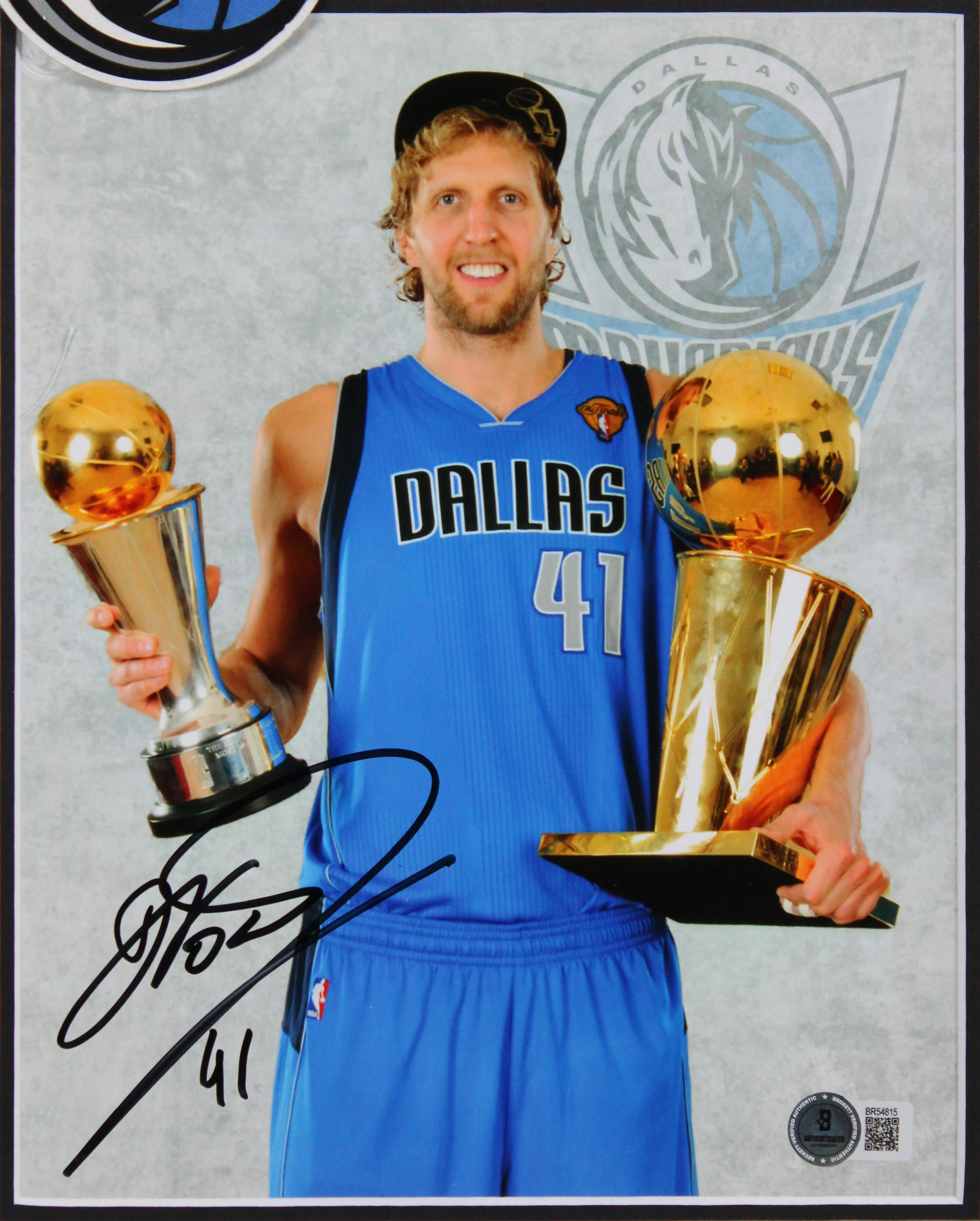 Mavericks Dirk Nowitzki Authentic Signed 8x10 Framed Photo BAS #BR54815 - Image 3