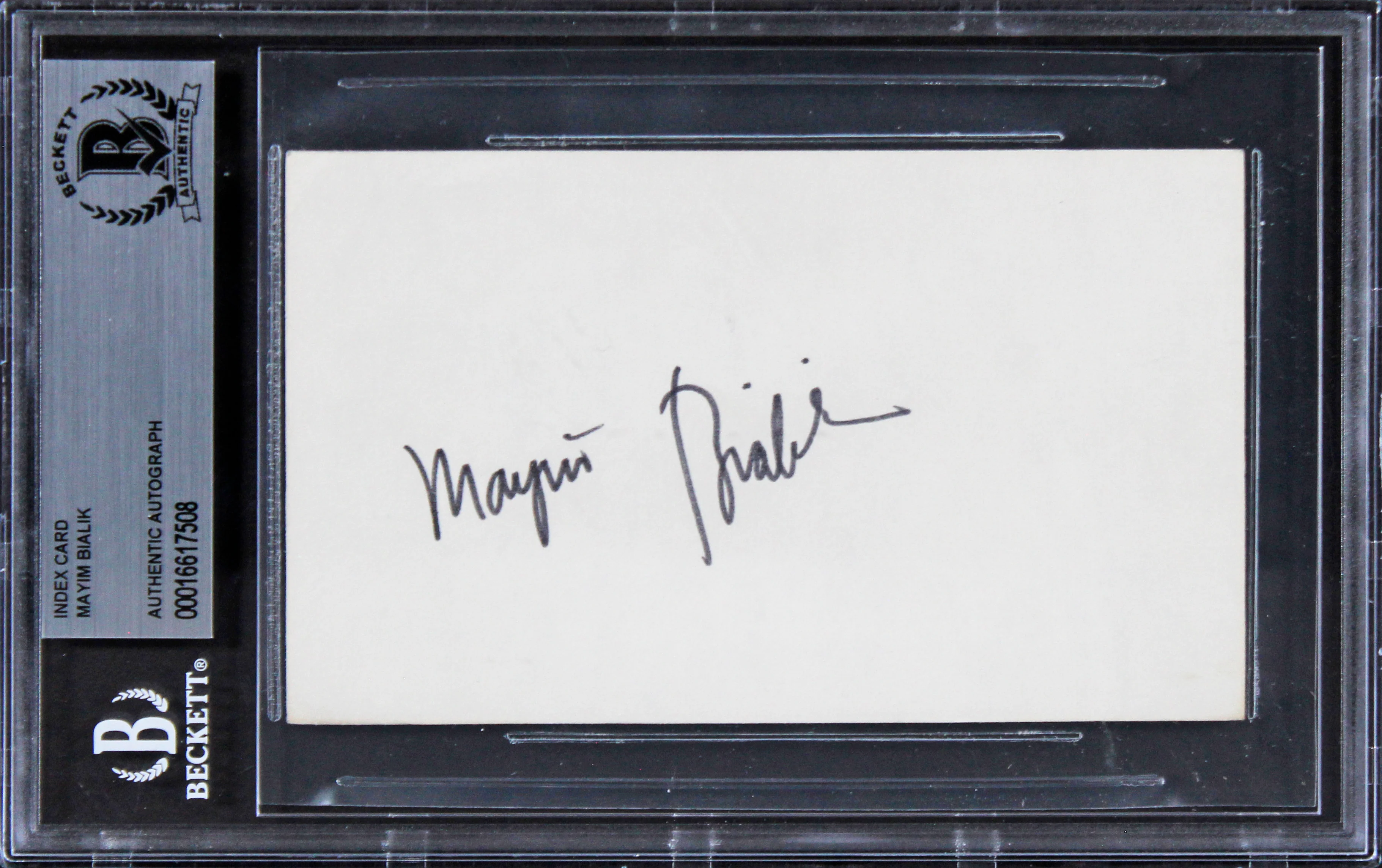 Mayim Bialik The Big Bang Theory Authentic Signed 3x5 Index Card BAS Slabbed 1 - Image 2