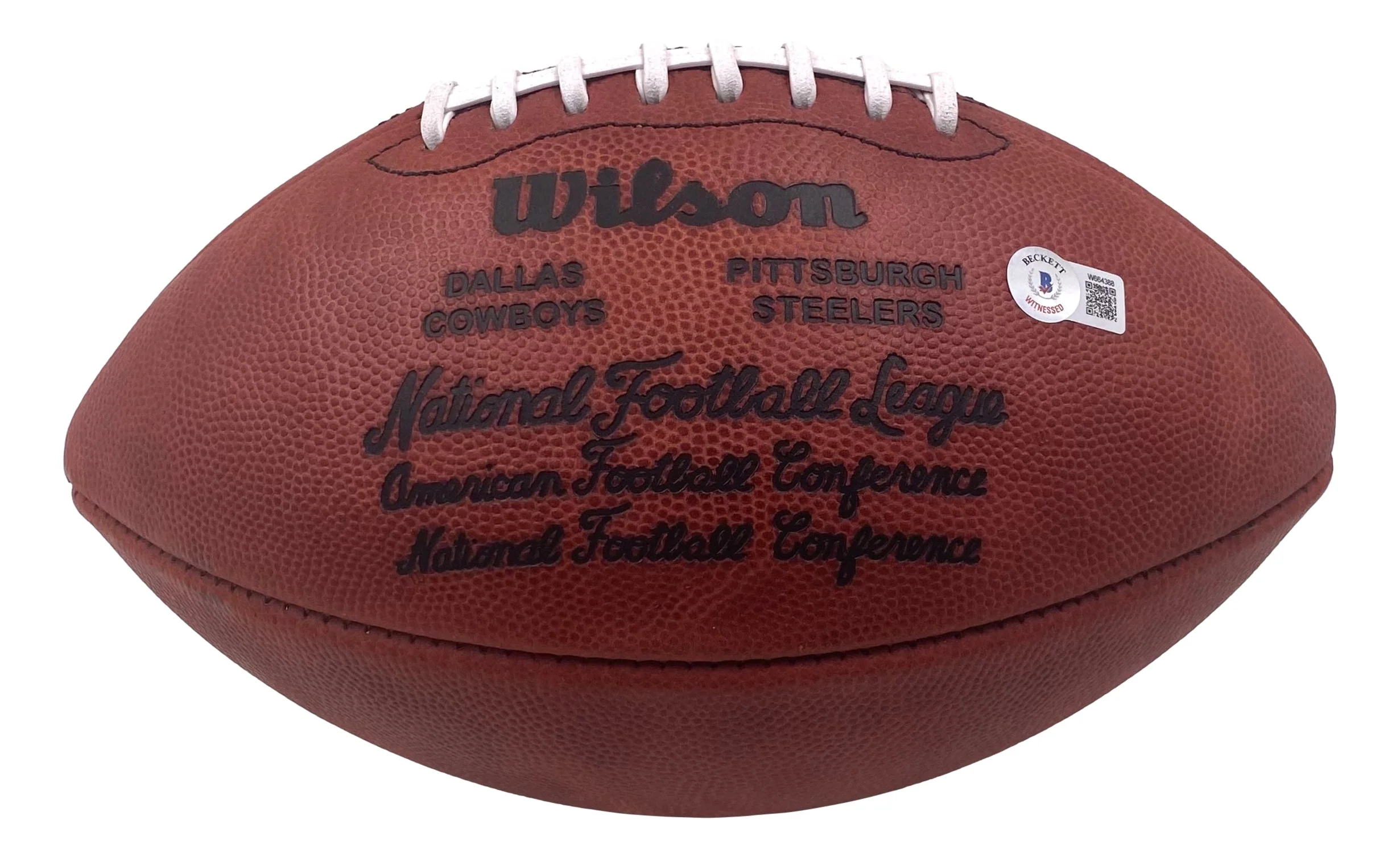 Mean Joe Greene Steelers Signed Wilson Super Bowl X Duke Football HOF 87 BAS - Image 3