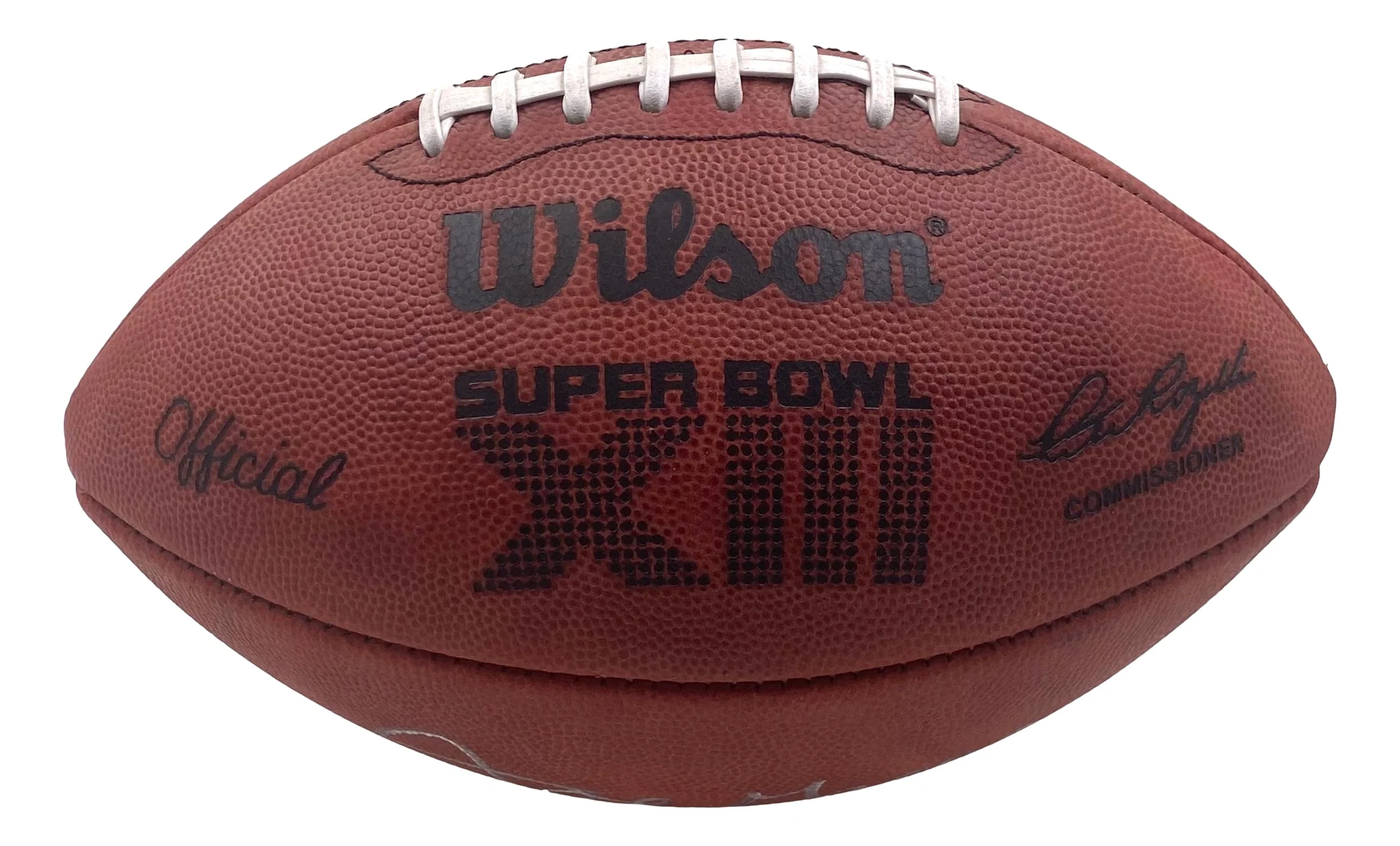 Mean Joe Greene Steelers Signed Wilson Super Bowl XIII Duke Football HOF 87 BAS - Image 2
