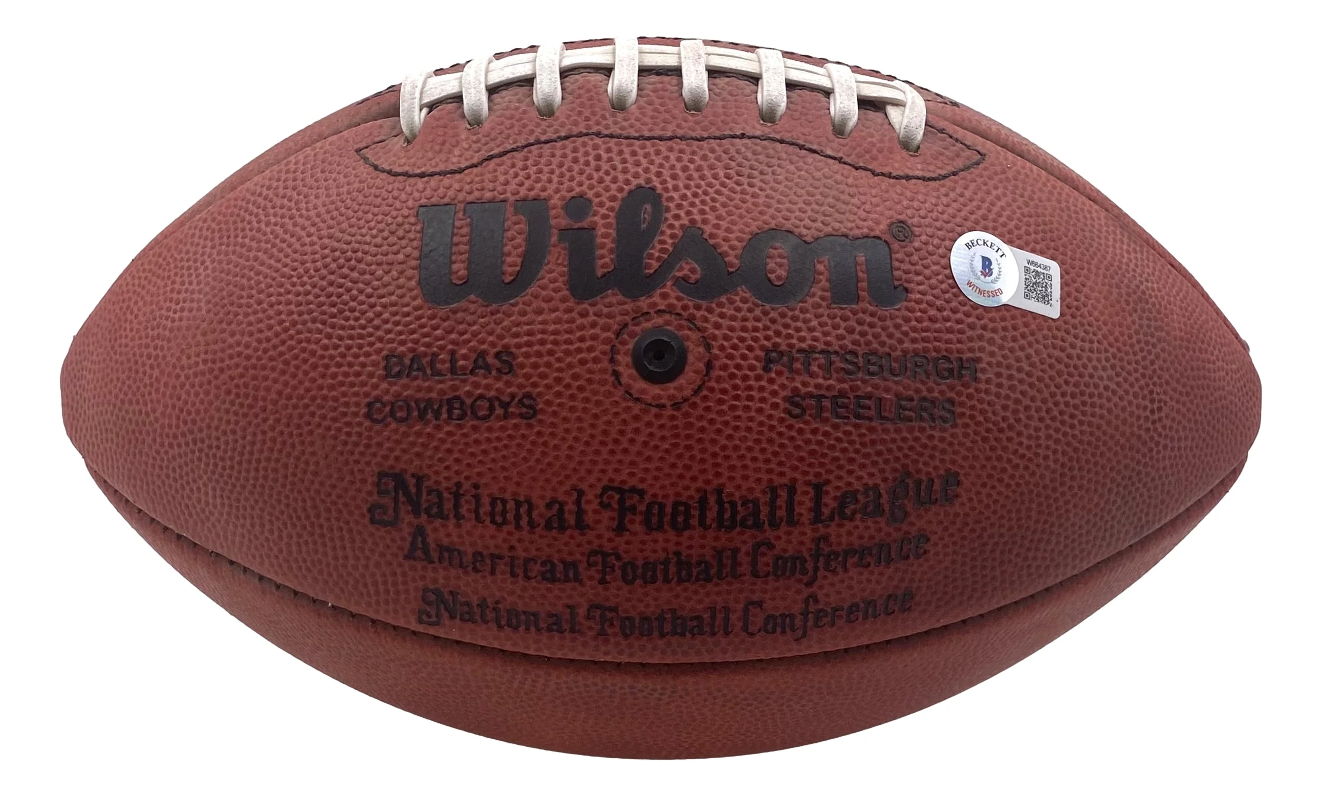 Mean Joe Greene Steelers Signed Wilson Super Bowl XIII Duke Football HOF 87 BAS - Image 3