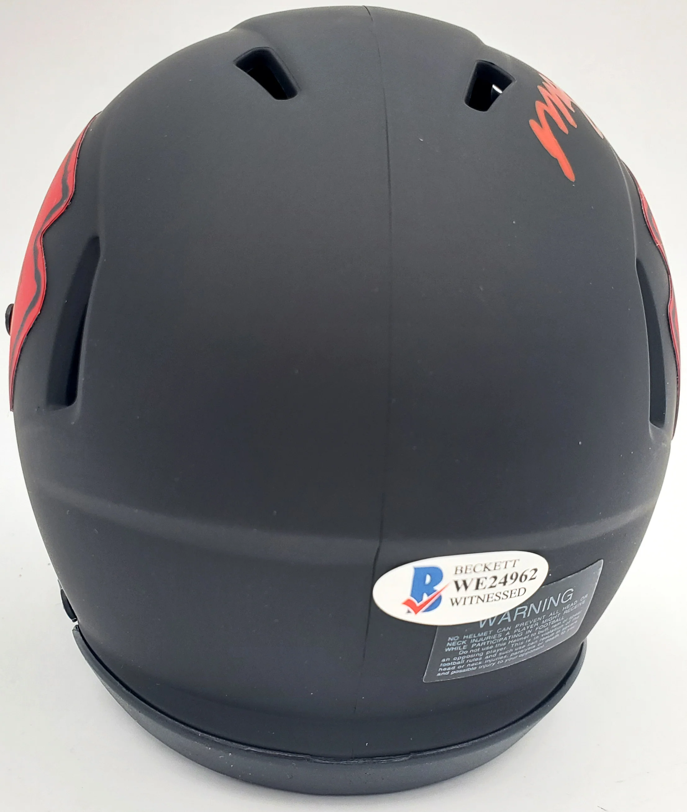 Mecole Hardman Autographed Kansas City Chiefs Eclipse Black Speed Mini Helmet "Jet" Beckett BAS Stock #185785 - Image 3