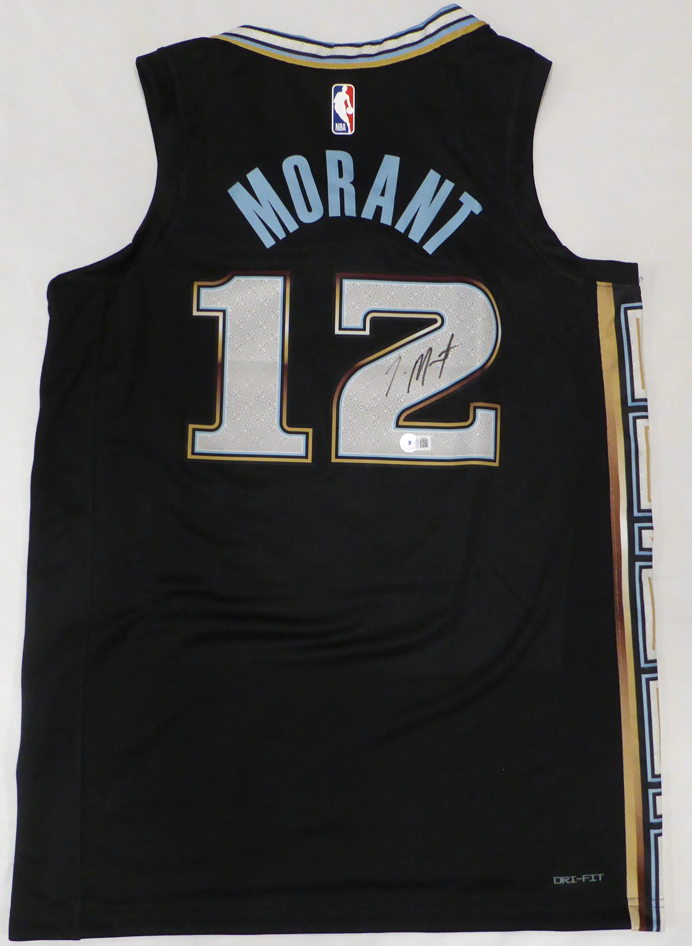 Memphis Grizzlies Ja Morant Autographed Black Nike City Edition Jersey Size L Beckett BAS QR #BJ68061 - Image 2