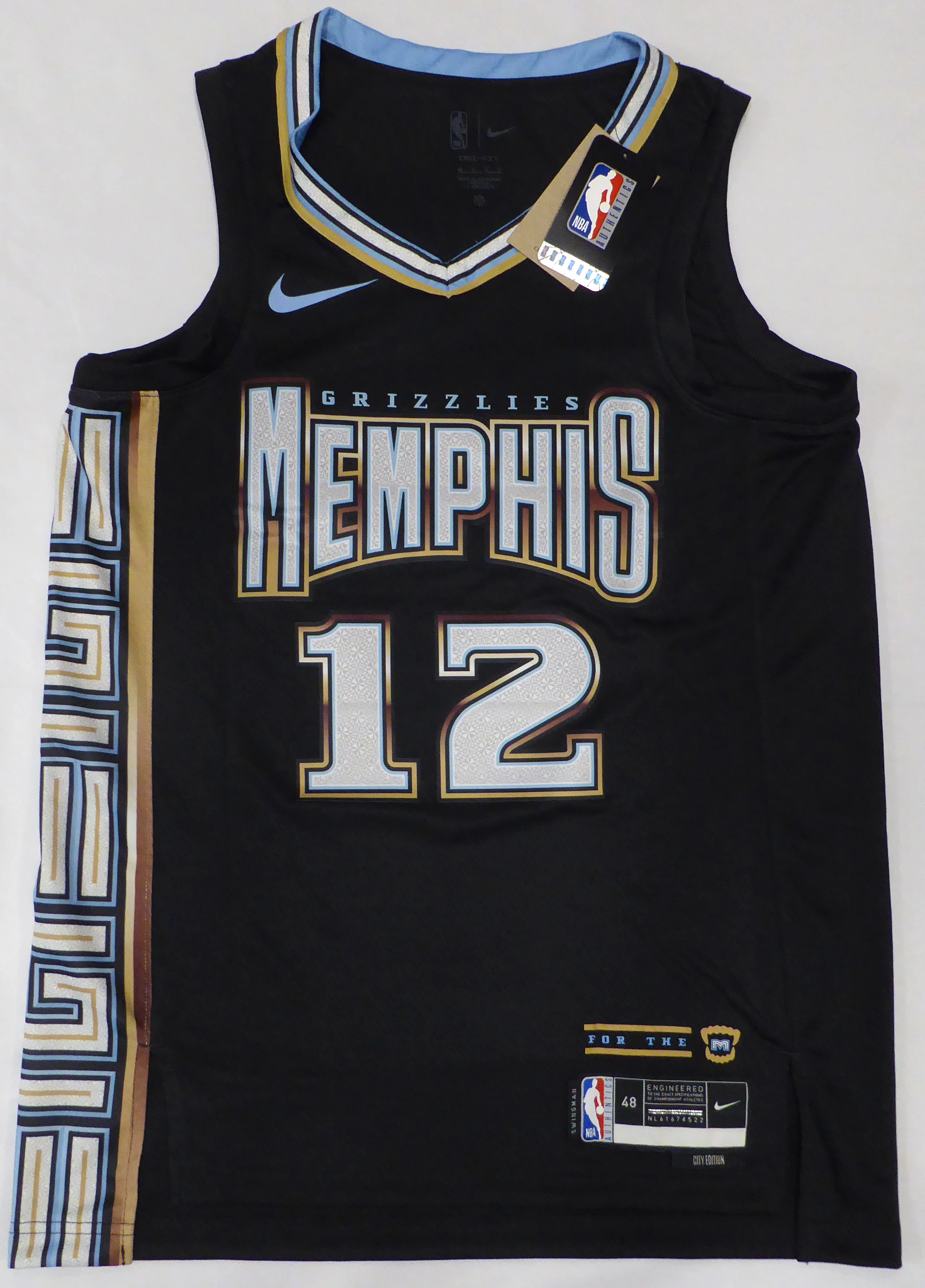 Memphis Grizzlies Ja Morant Autographed Black Nike City Edition Jersey Size L Beckett BAS QR #BJ68061 - Image 4
