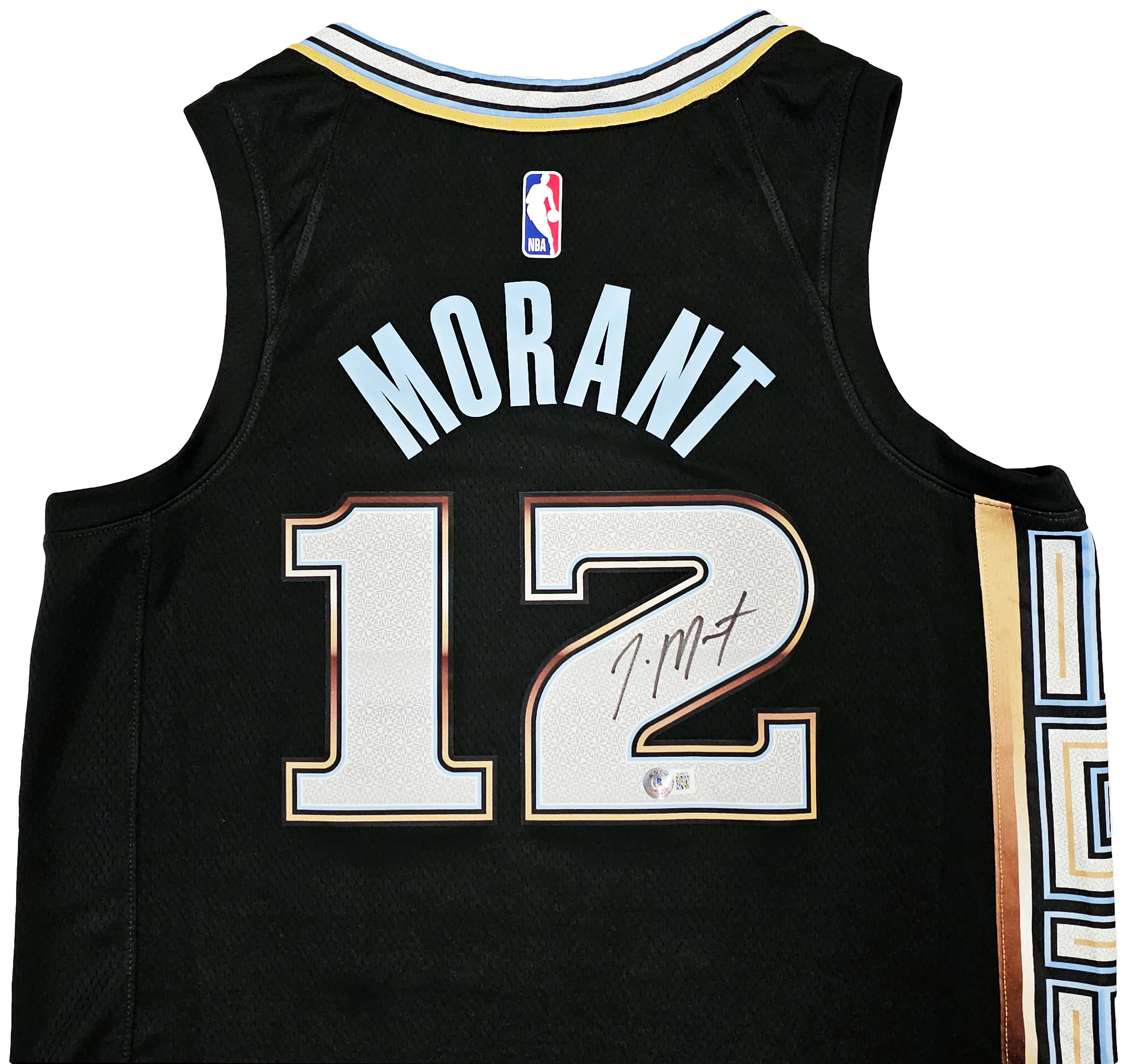 Memphis Grizzlies Ja Morant Autographed Black Nike City Edition Swingman Jersey Size 48 Beckett BAS QR Stock #218585 - Image 3