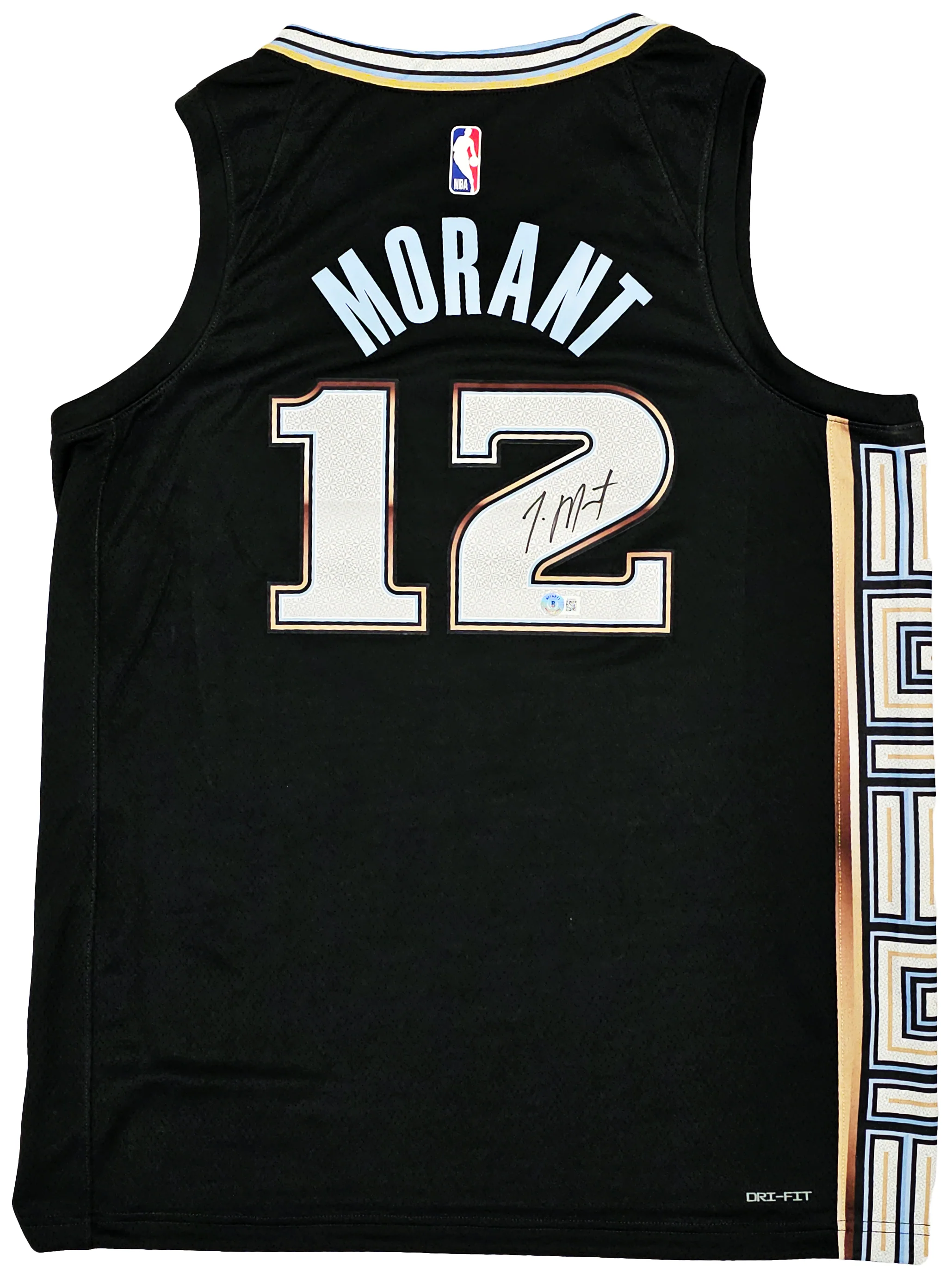Memphis Grizzlies Ja Morant Autographed Black Nike City Edition Swingman Jersey Size 52 Beckett BAS QR Stock #218586 - Image 2
