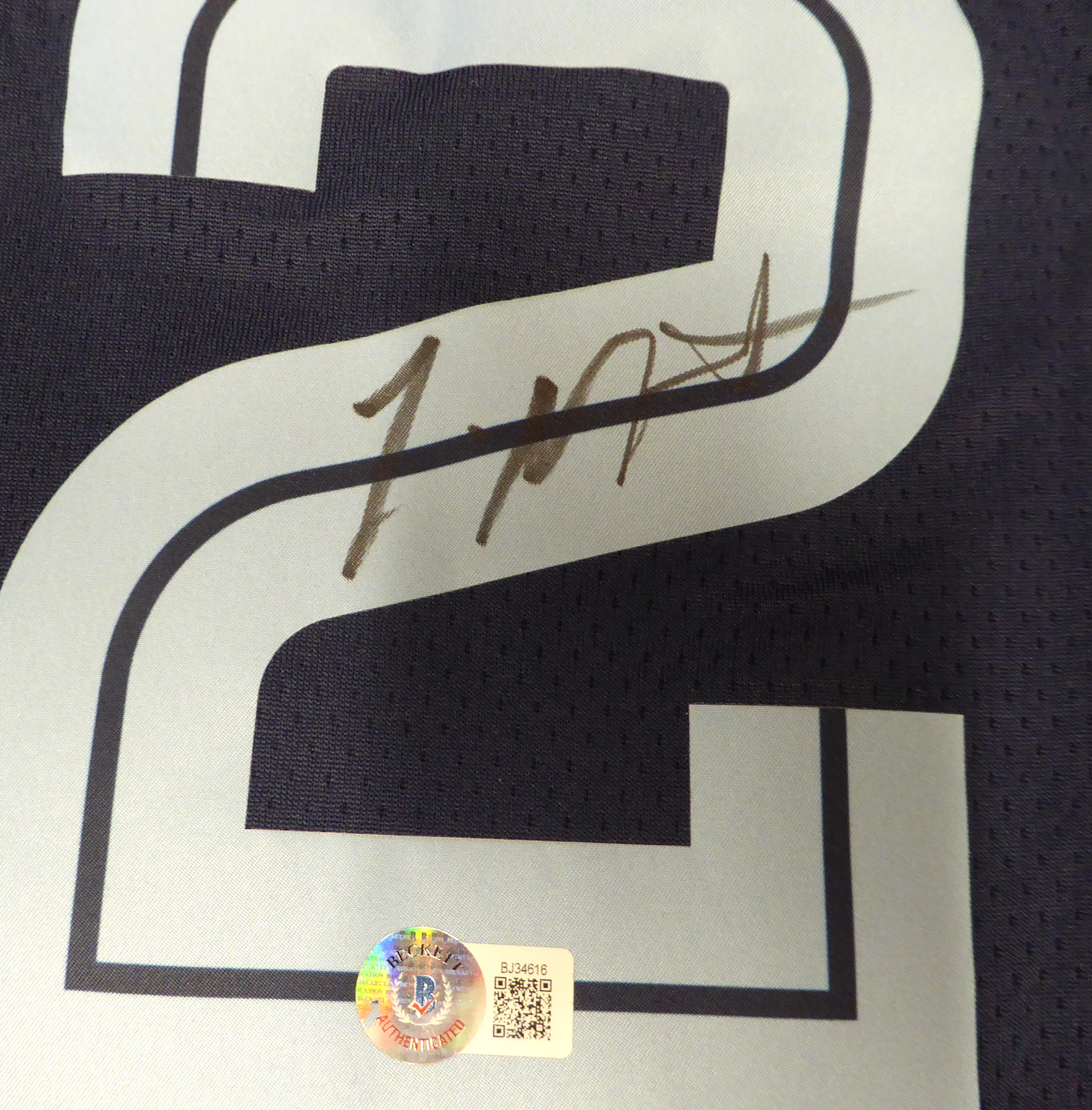 Memphis Grizzlies Ja Morant Autographed Dark Blue Nike Icon Swingman Edition Jersey Size L Beckett BAS QR #BJ34616 - Image 3