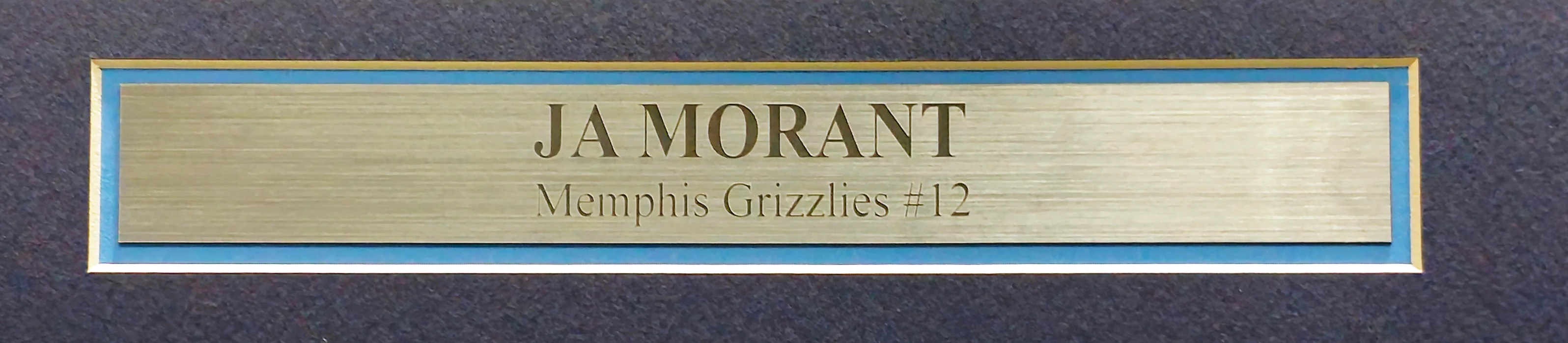 Memphis Grizzlies Ja Morant Autographed Framed Blue Nike Swingman Jersey Beckett BAS QR Stock #212661 - Image 5