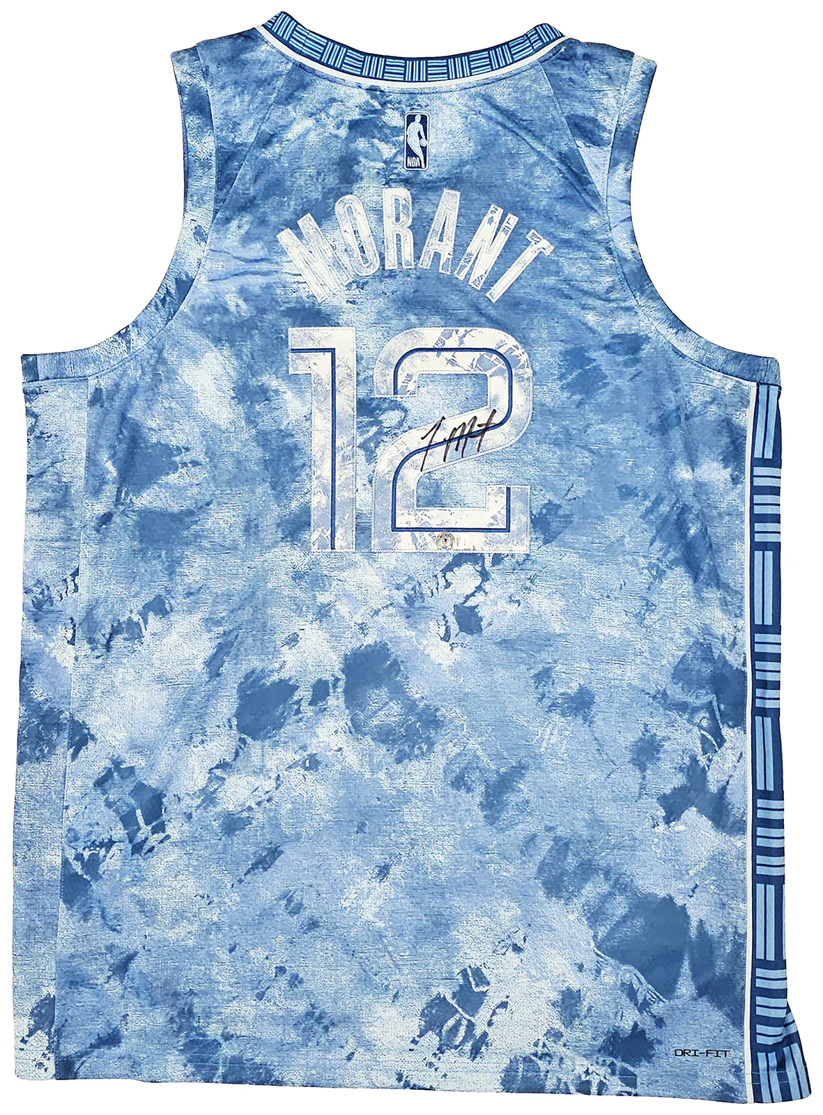 Memphis Grizzlies Ja Morant Autographed Light Blue Jordan Creators In The Paint Select Jersey Size 52 Beckett BAS QR Stock #218583 - Image 2