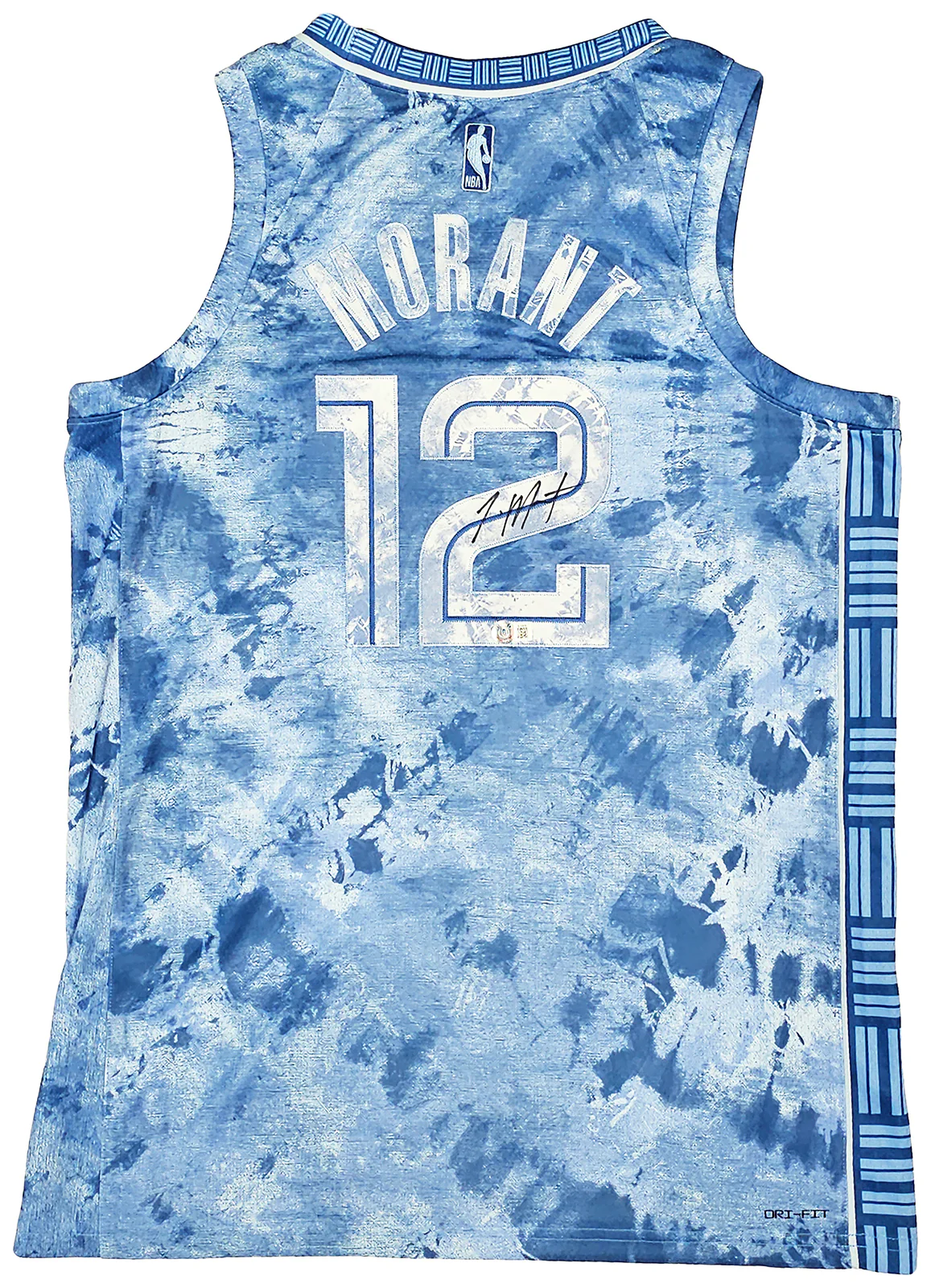 Memphis Grizzlies Ja Morant Autographed Light Blue Jordan Creators In The Paint Select Jersey Size 52 Beckett BAS QR Stock #218584 - Image 2