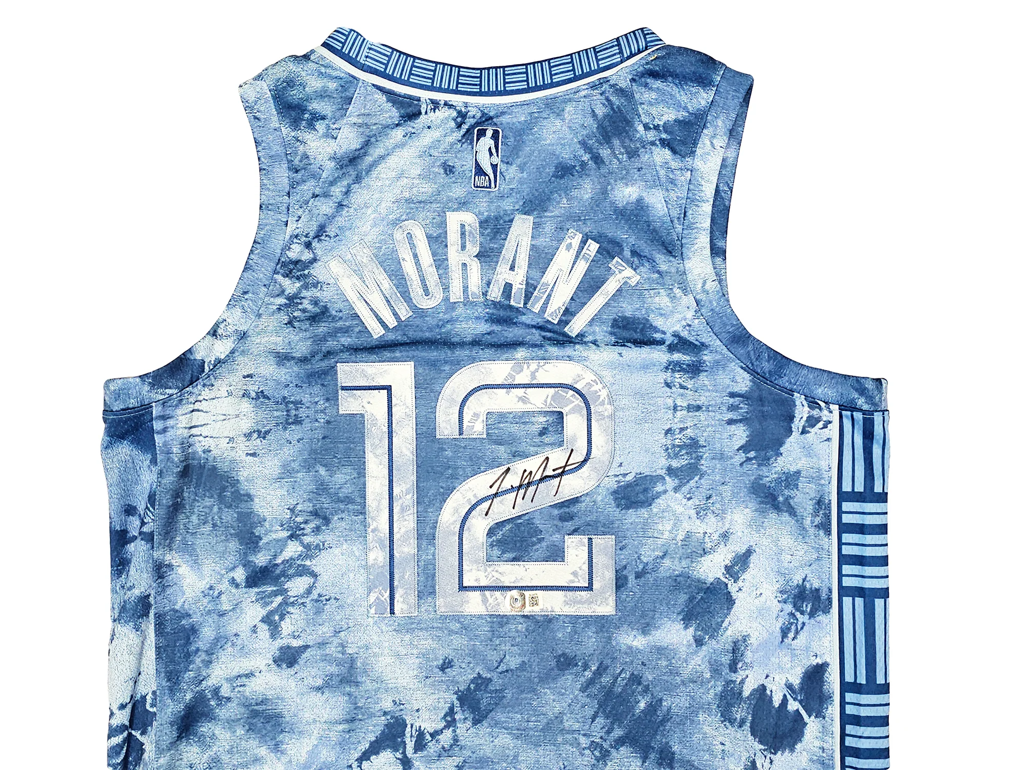Memphis Grizzlies Ja Morant Autographed Light Blue Jordan Creators In The Paint Select Jersey Size 52 Beckett BAS QR Stock #218584 - Image 3