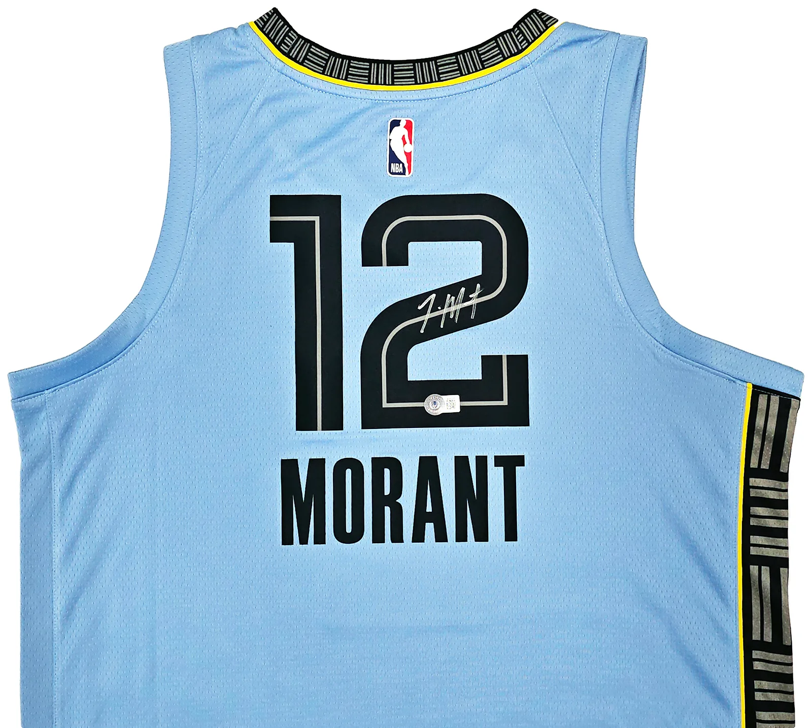 Memphis Grizzlies Ja Morant Autographed Light Blue Jordan Statement Edition Swingman Jersey Size 48 Beckett BAS QR Stock #218578 - Image 3
