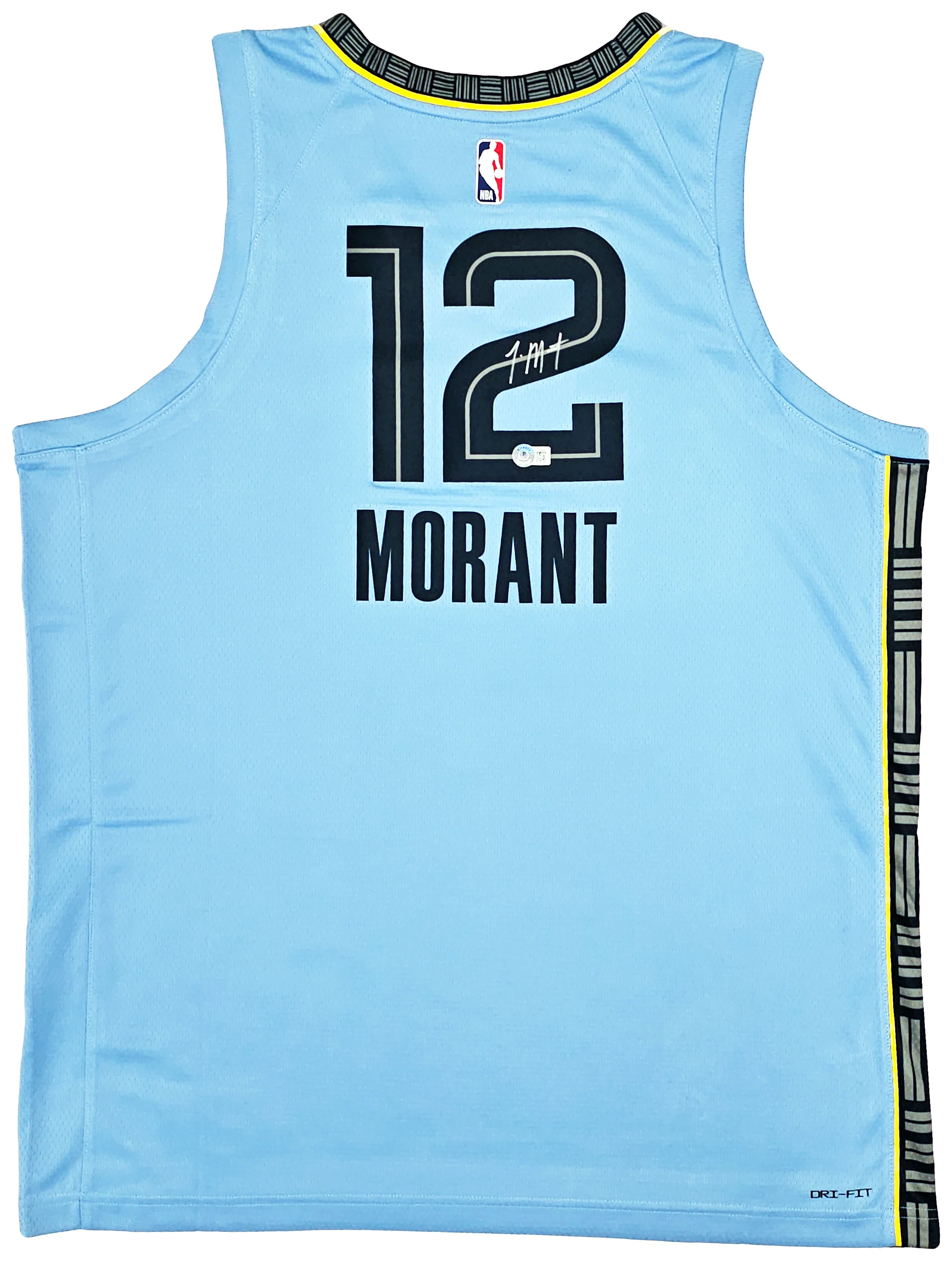 Memphis Grizzlies Ja Morant Autographed Light Blue Jordan Statement Edition Swingman Jersey Size 52 Beckett BAS QR Stock #218600 - Image 2