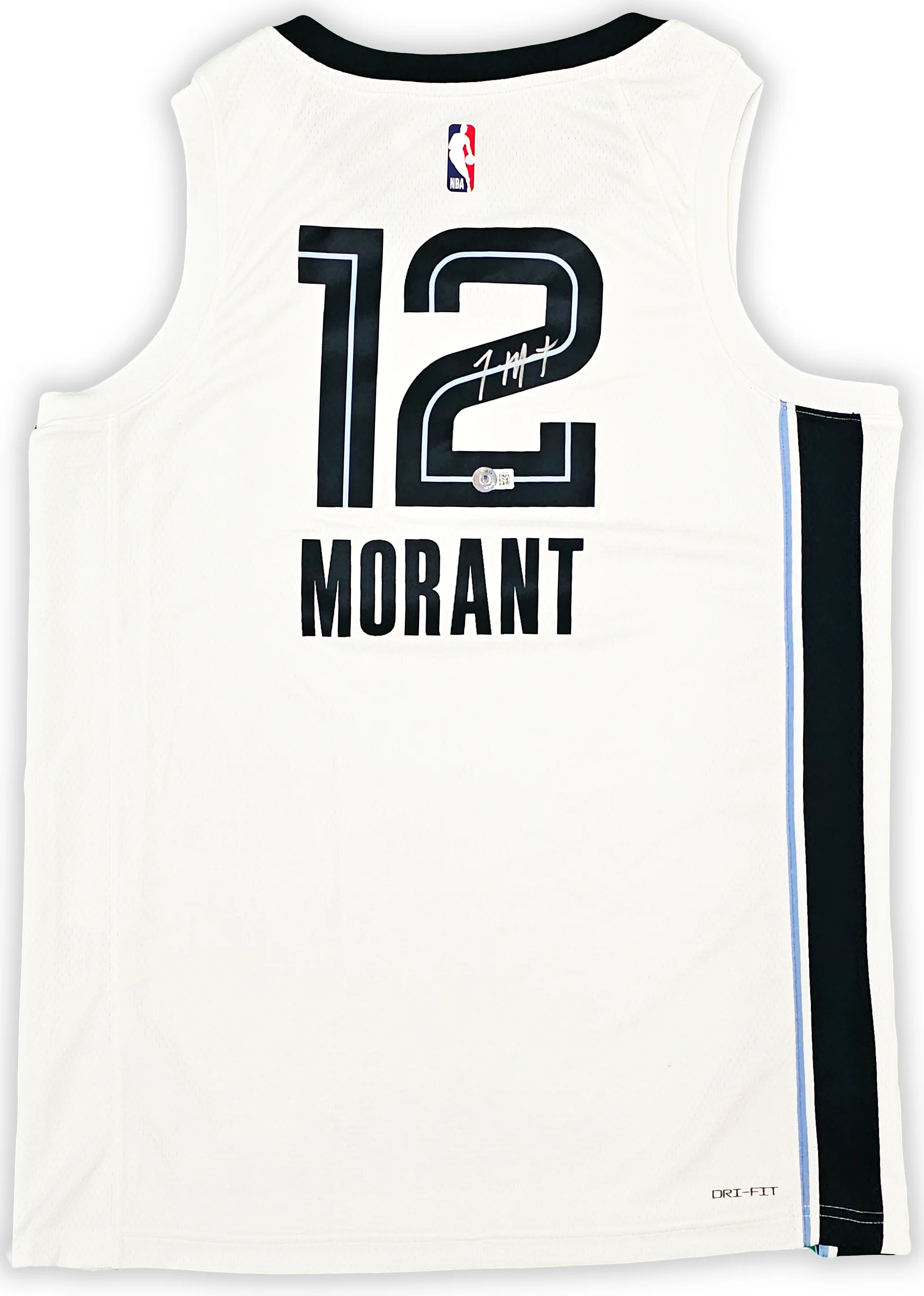 Memphis Grizzlies Ja Morant Autographed White Nike Association Edition Swingman Jersey Size 48 Beckett BAS QR Stock #218582 - Image 2