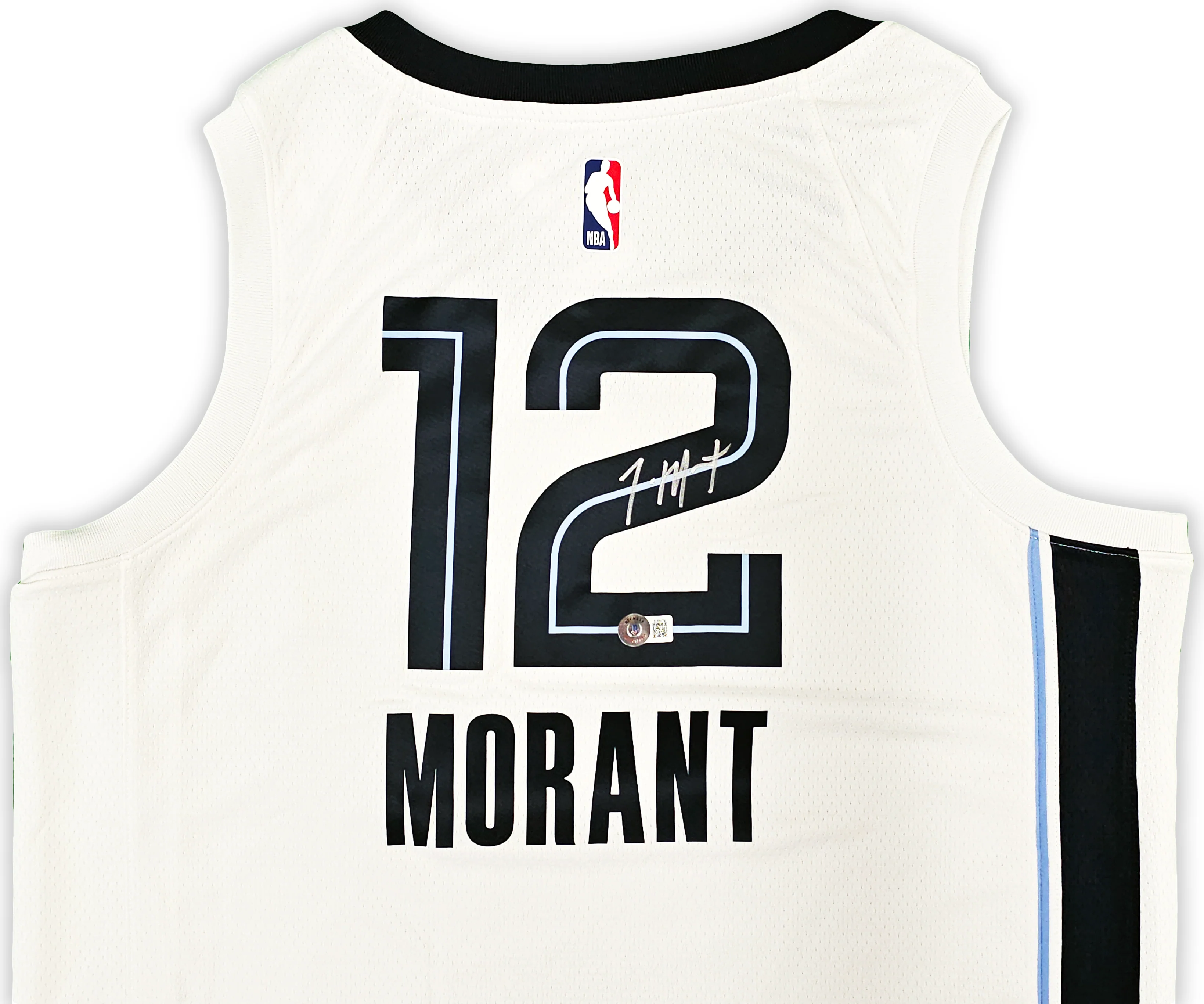 Memphis Grizzlies Ja Morant Autographed White Nike Association Edition Swingman Jersey Size 48 Beckett BAS QR Stock #218582 - Image 3