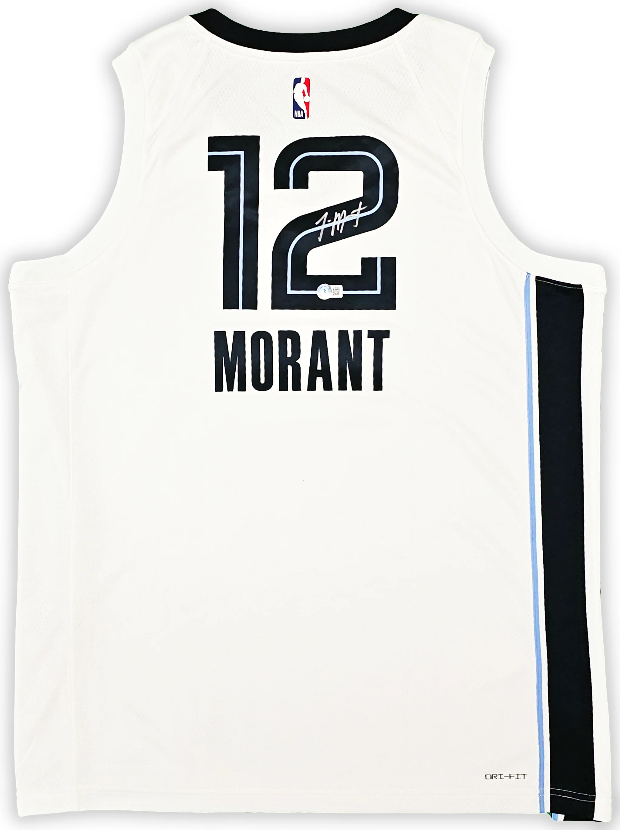 Memphis Grizzlies Ja Morant Autographed White Nike Association Edition Swingman Jersey Size 52 Beckett BAS QR Stock #218581 - Image 2