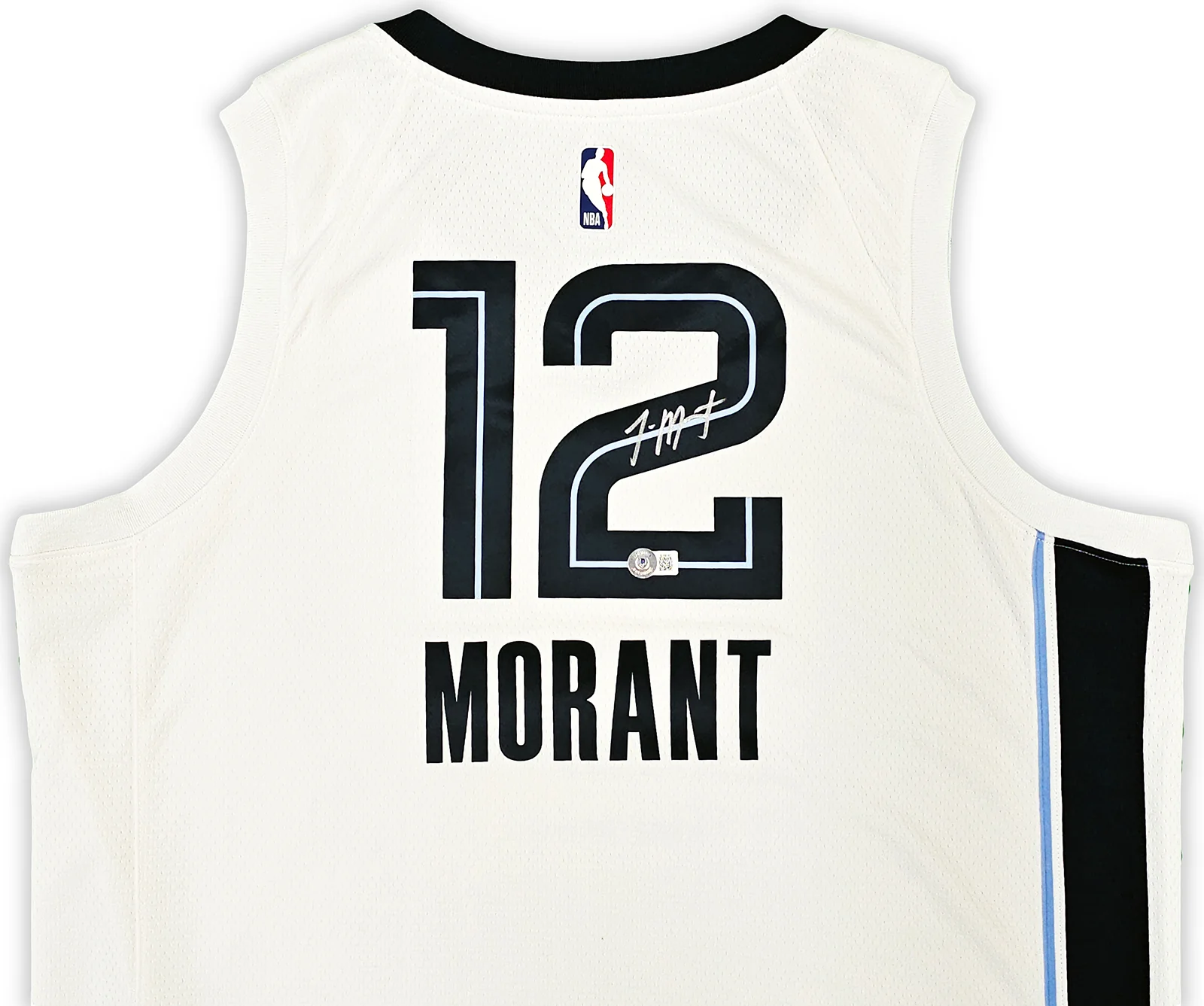 Memphis Grizzlies Ja Morant Autographed White Nike Association Edition Swingman Jersey Size 52 Beckett BAS QR Stock #218581 - Image 3
