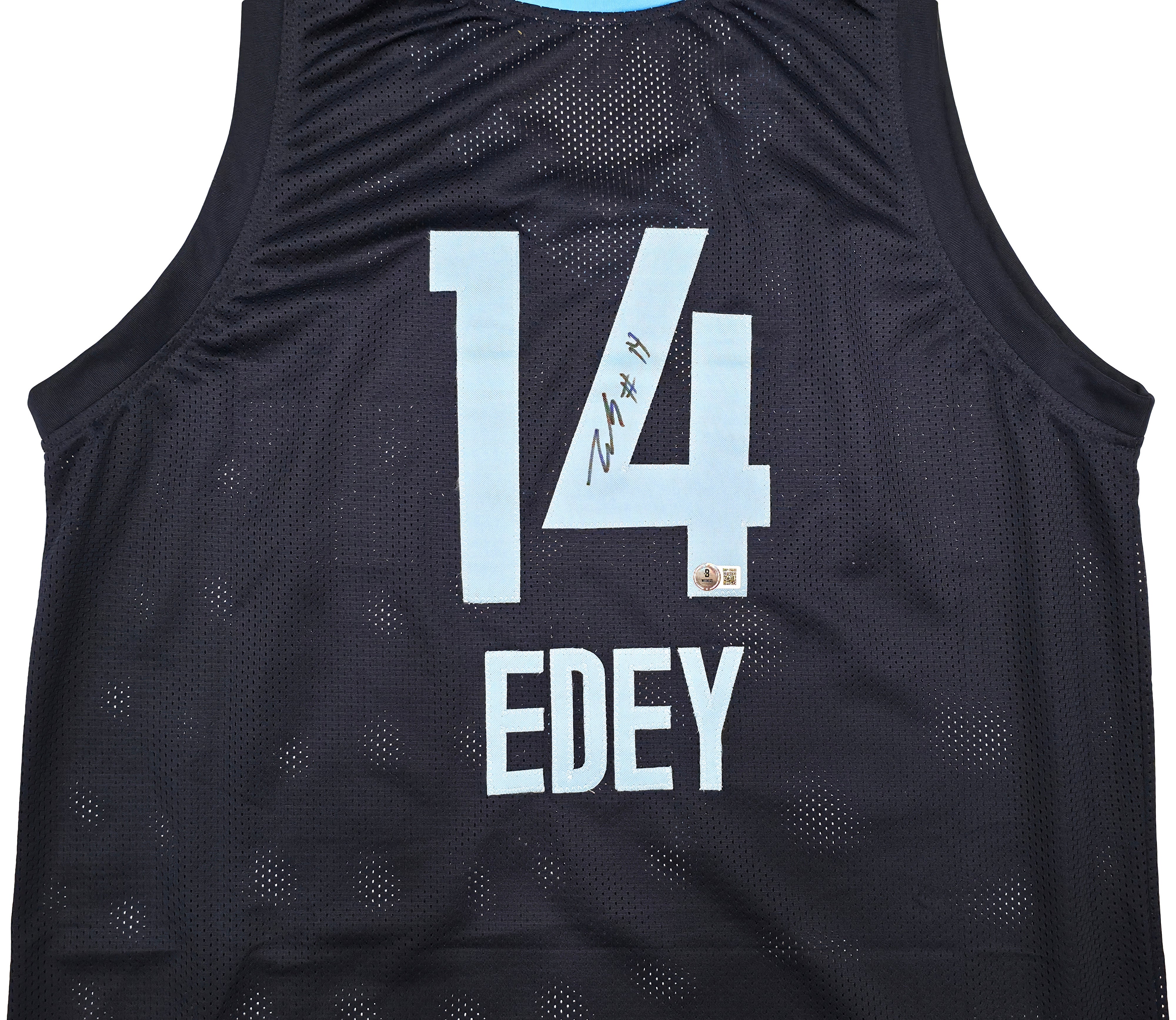 Memphis Grizzlies Zach Edey Autographed Blue Jersey Beckett BAS Witness Stock #249027 - Image 3