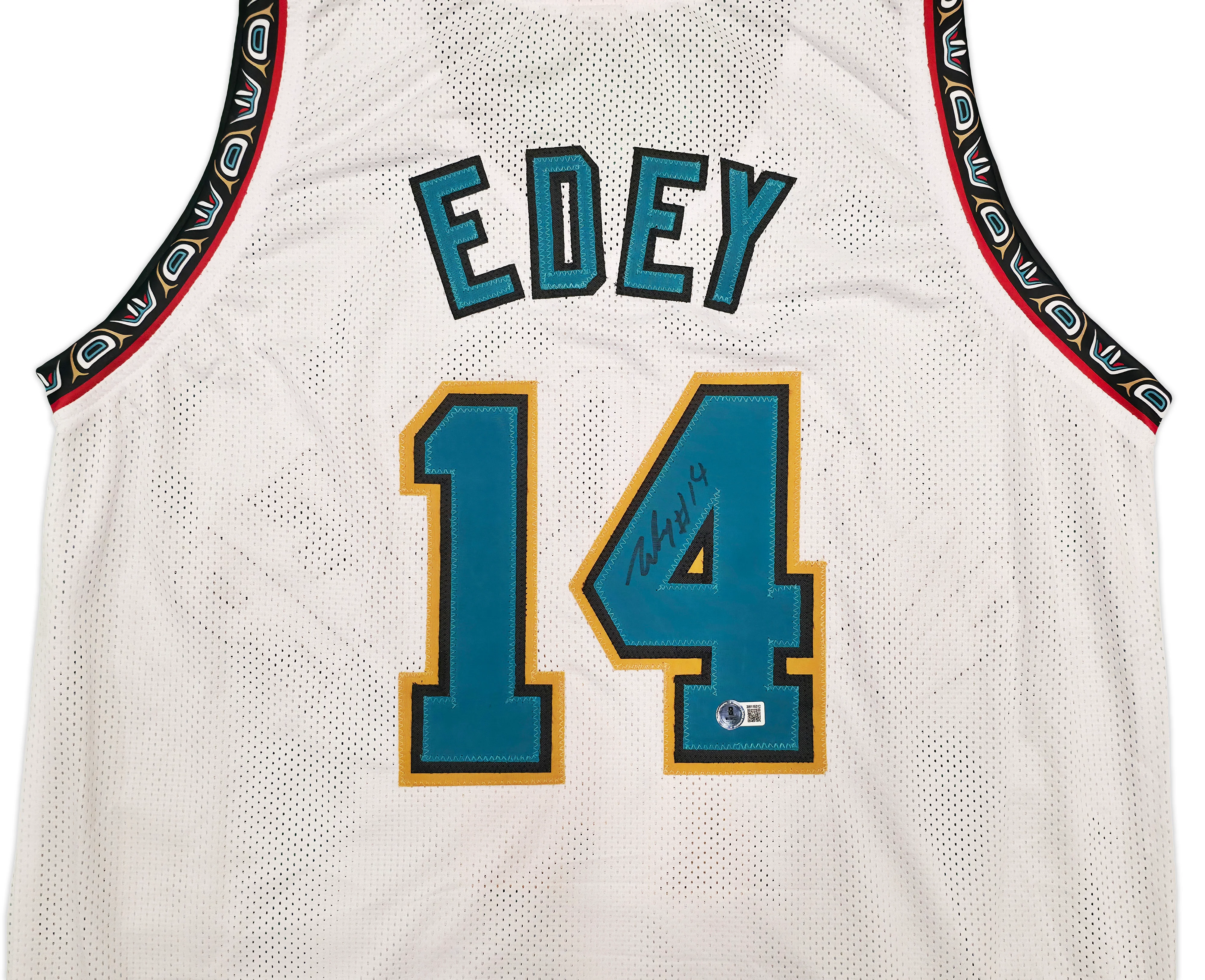 Memphis Grizzlies Zach Edey Autographed White Jersey Beckett BAS Witness Stock #253326 - Image 3
