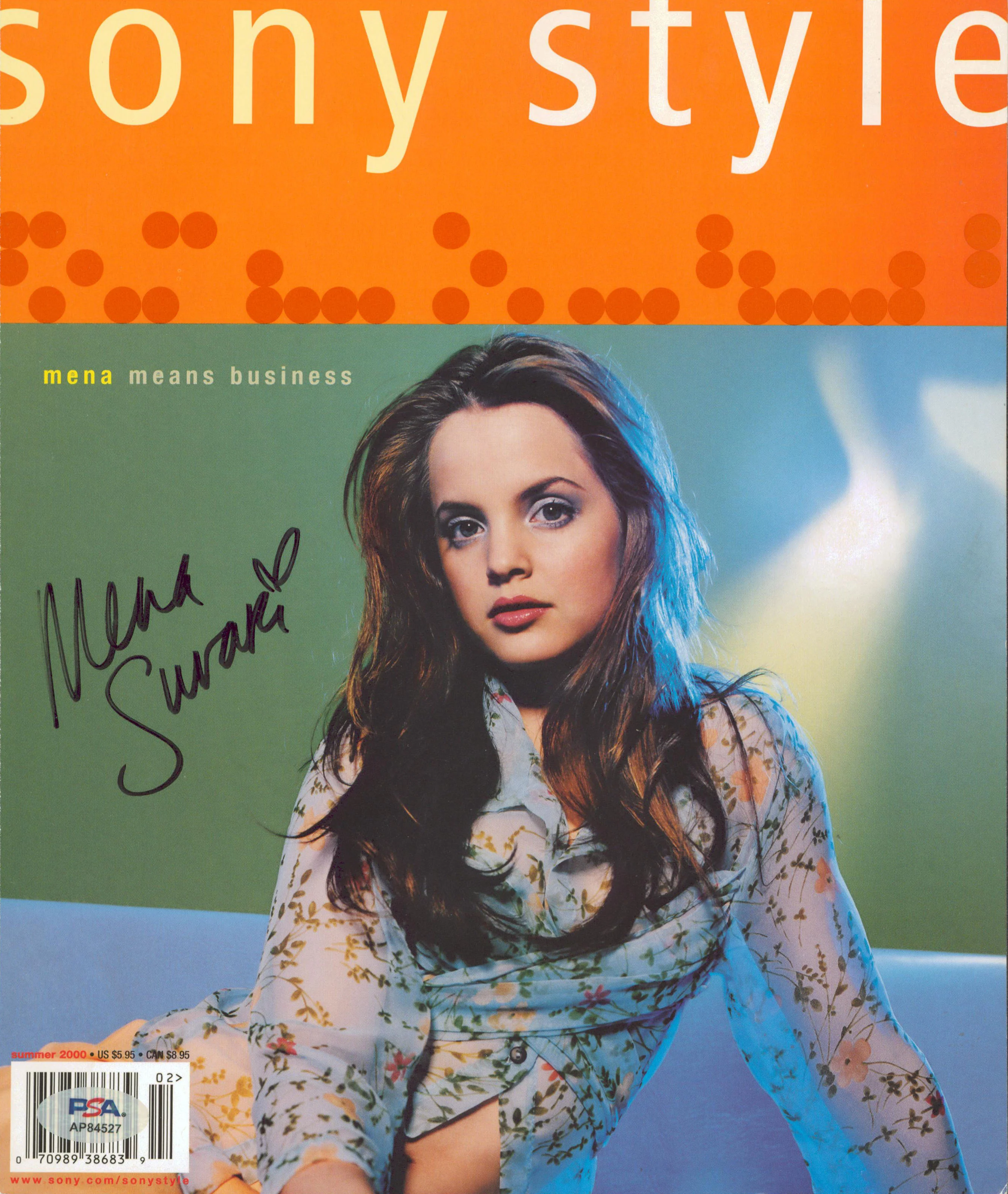 Mena Suvari Authentic Signed Summer 2000 Sony Style Magazine Cover PSA #AP84527 - Image 2